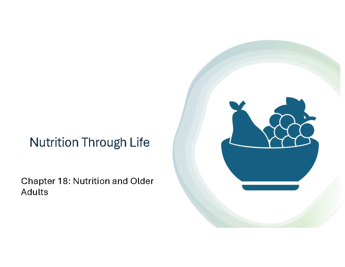 Nutrition Guidelines and Recommendations for Older Adults (Course Code ...