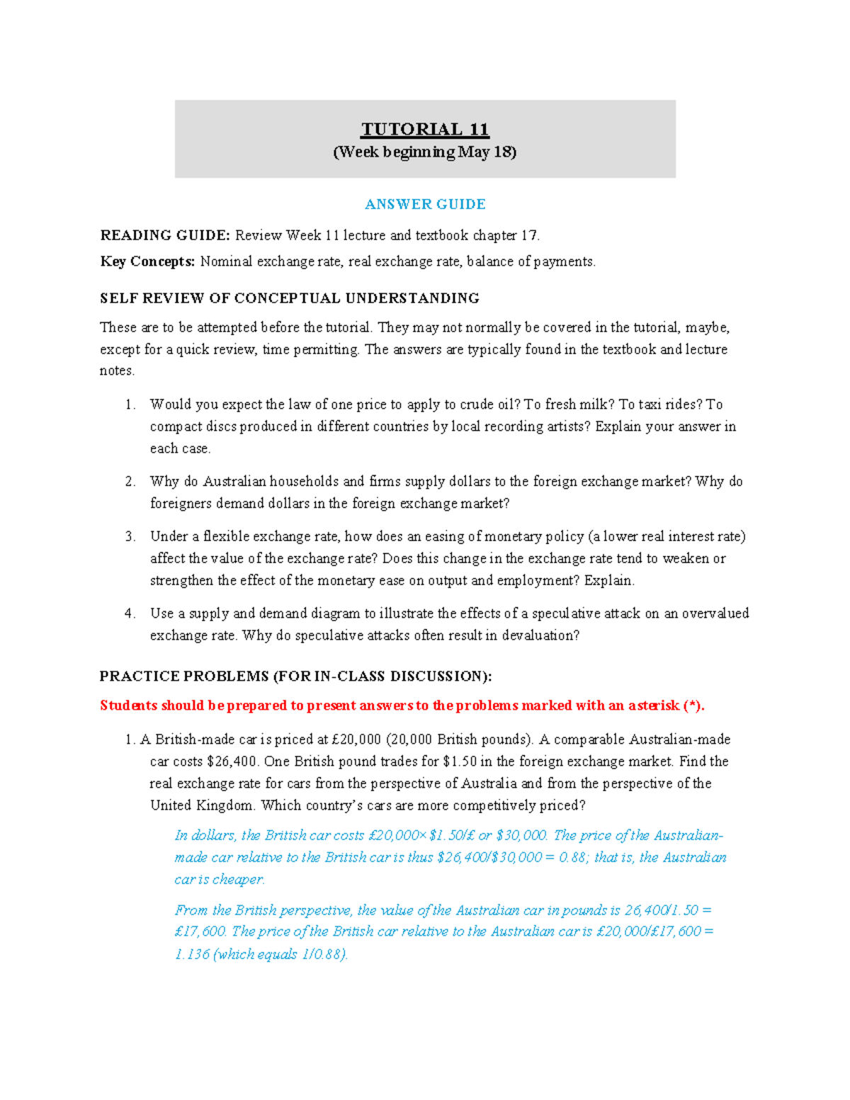 TUTORIAL 12 (Week of May 25) ANSWER GUIDE: Key Concepts & Review - Studocu
