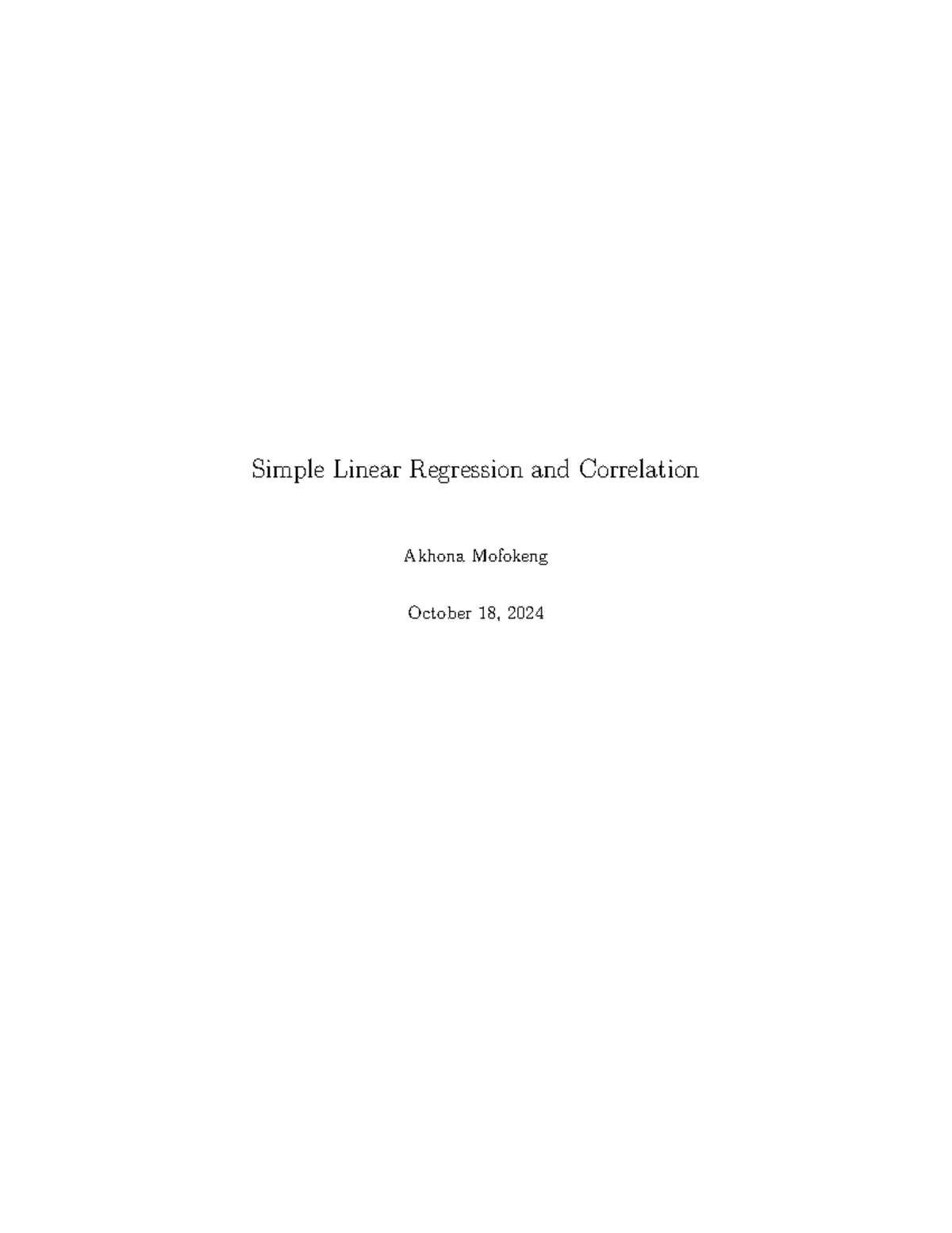 STA1006 S Simple Linear Regression and Correlation Overview and ...
