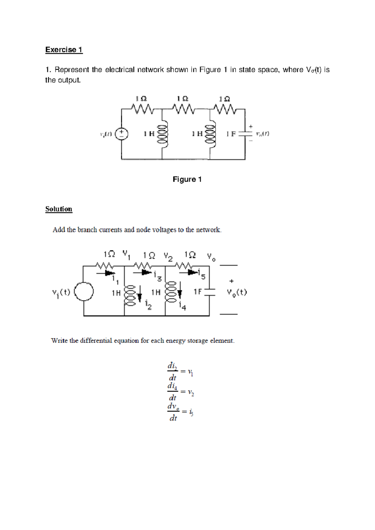 Homework 1 solution - Electrical and electronic engineering - Exercise ...