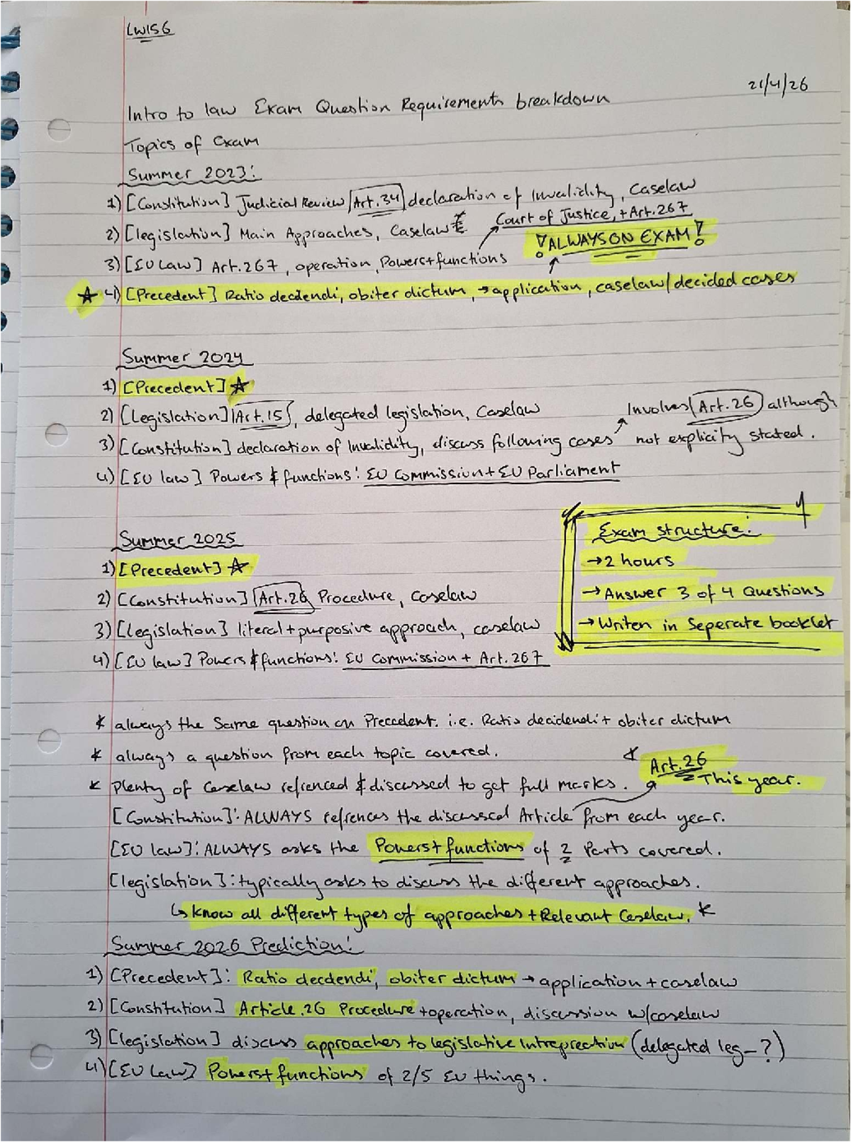 Exam Question requirements Breakdown - Introduction To Law Ii - lnbro ...