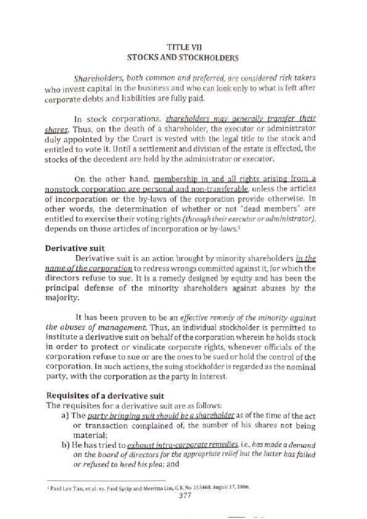 TITLE VII: Stocks and Stockholders - Understanding Shareholder Rights ...