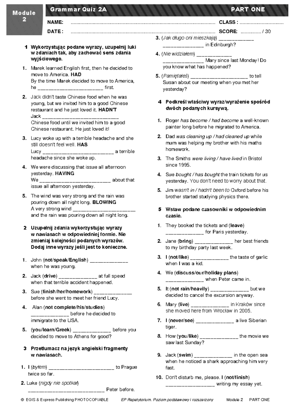 Module 2 Grammar Quiz 2A - Practice Exercises and Answers - Studocu