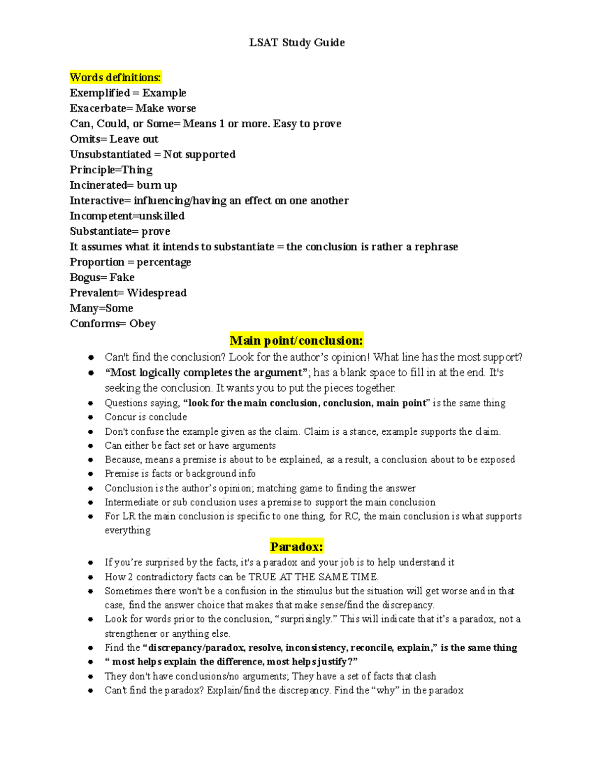 LSAT Study Guide: Strategies for Assumptions, Flaws, and Inferences -  Studocu