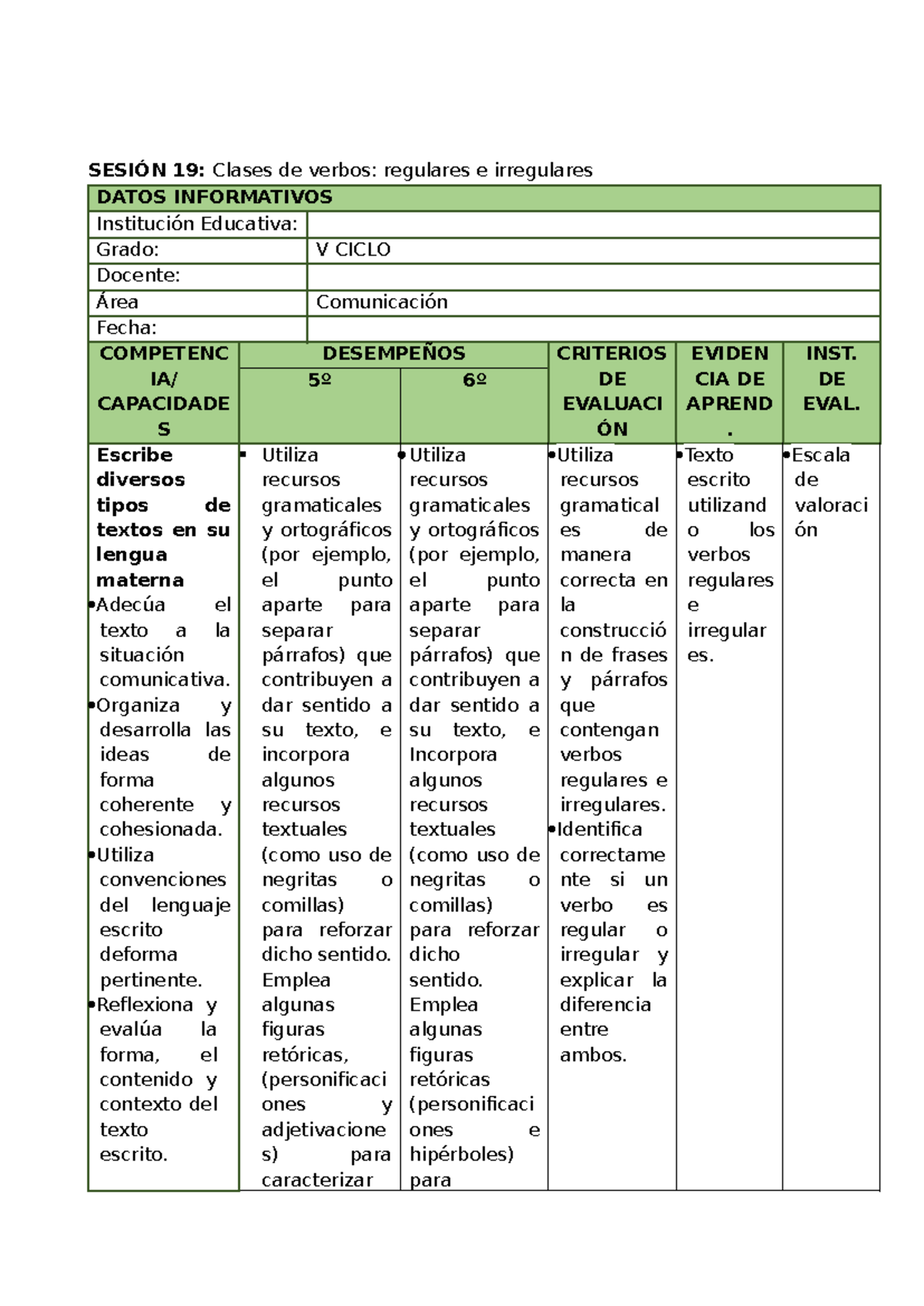 Tabla Conjugacin De Los Verbos Regulares E Irregulares Conjugacion