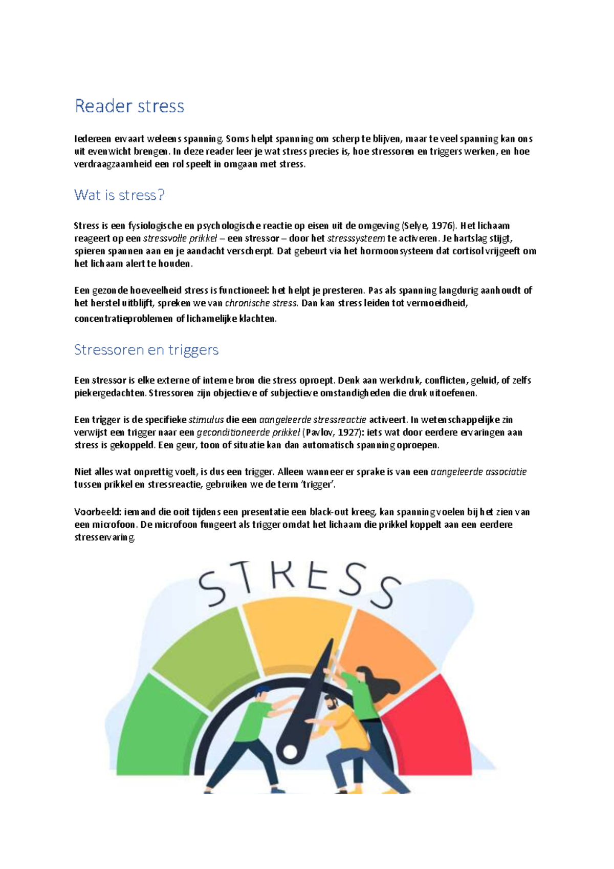 Reader Stress: Inzicht in Stressoren en Triggers - Studeersnel