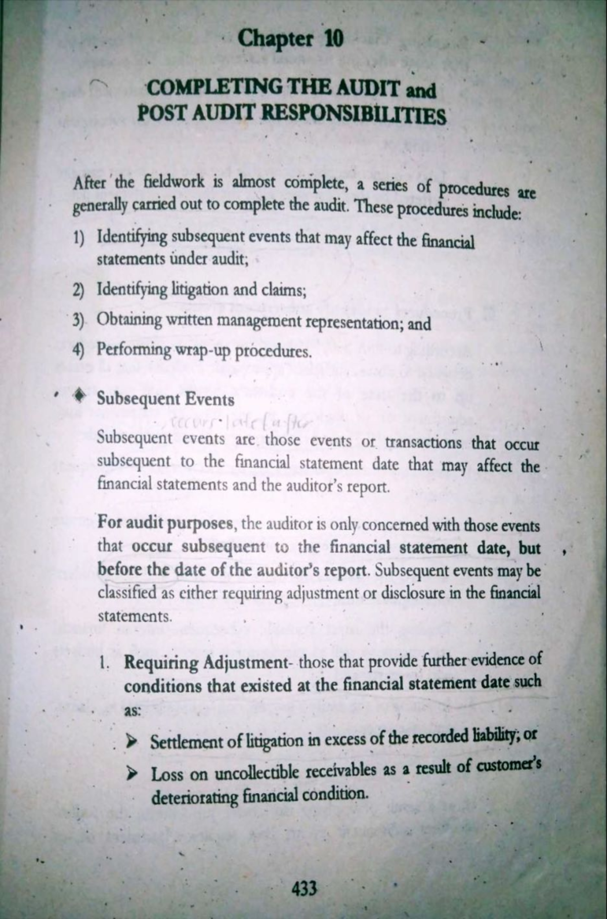 Audtheo CH10 - Completing the Audit & Post-Audit Responsibilities - Studocu