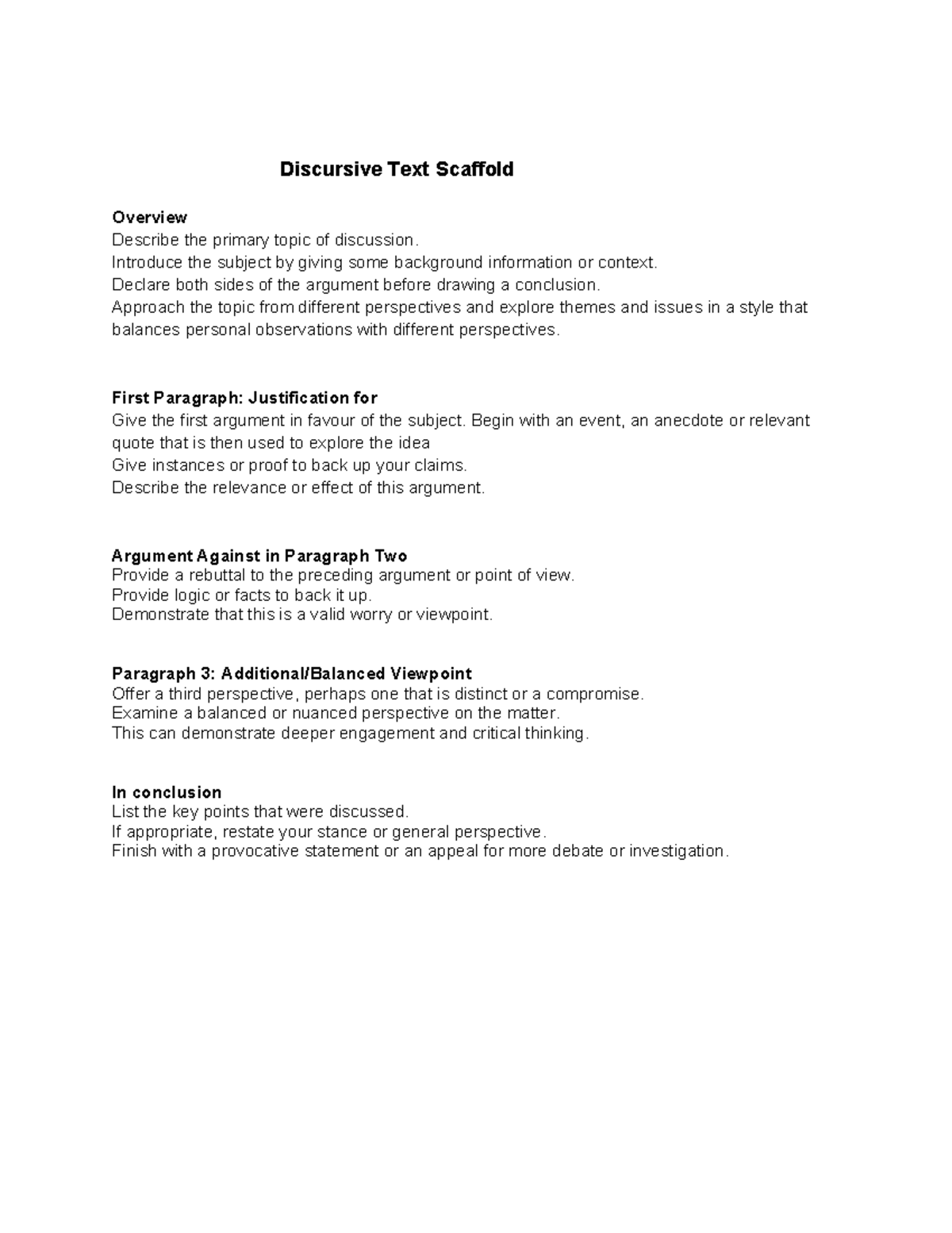 Discursive Text Scaffold Overview: Analyzing Arguments and Perspectives ...