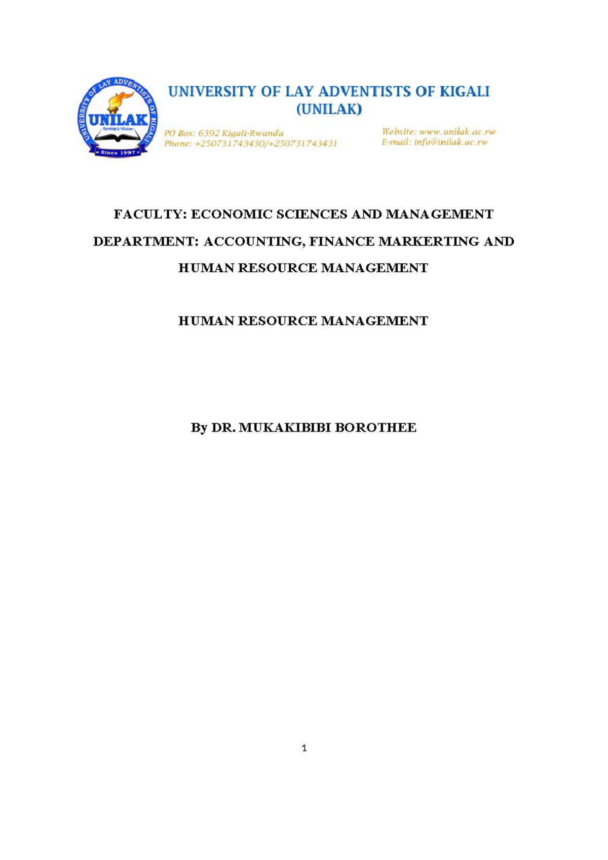 HRM 101: Comprehensive Notes on Human Resource Management (Ch. 1-9 ...
