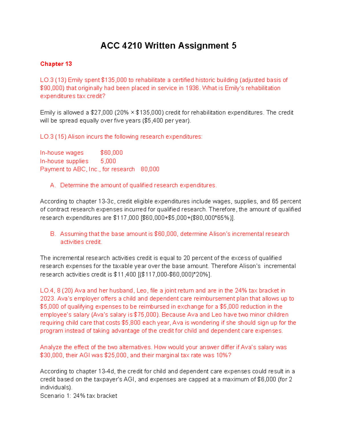 ACC 4210 Written Assignment 5 - ACC 4210 Written Assignment 5 Chapter ...