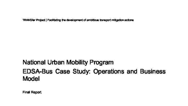 EDSA Bus Report (Course Code: 1234567898) - Studocu
