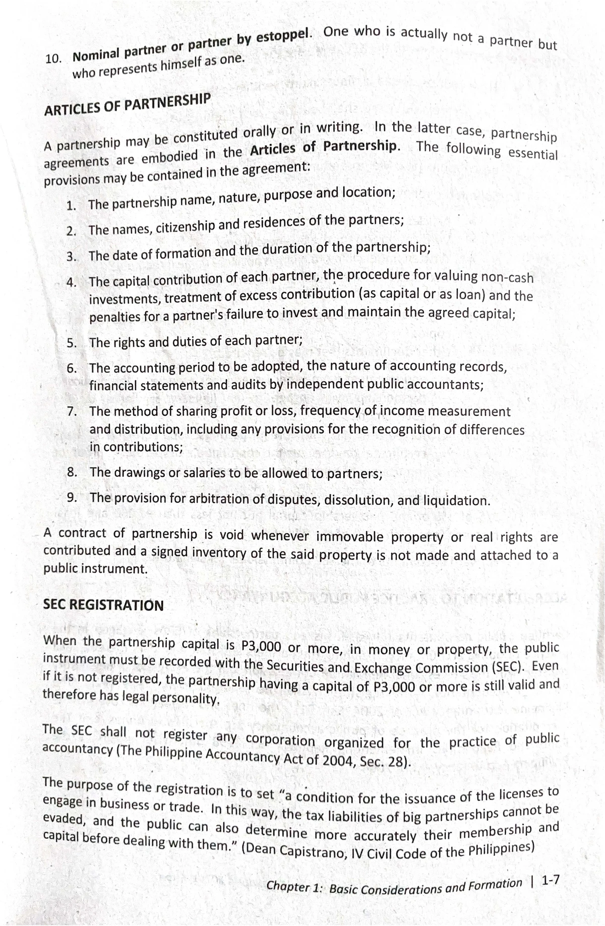 ACCT 101: Basic Considerations & Formation of Partnerships - Studocu