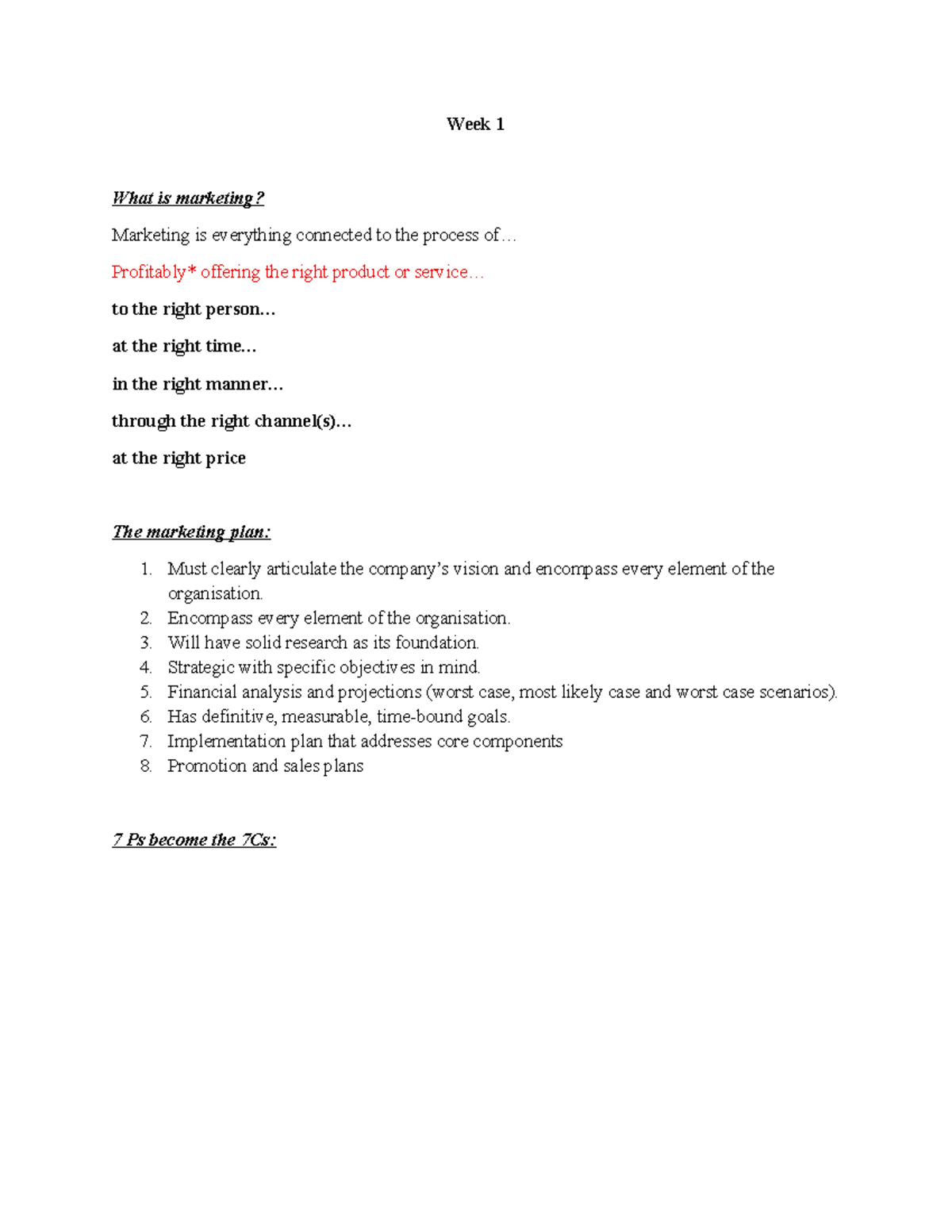 MKT 101: Week 1 - Introduction to Marketing Concepts - Studocu