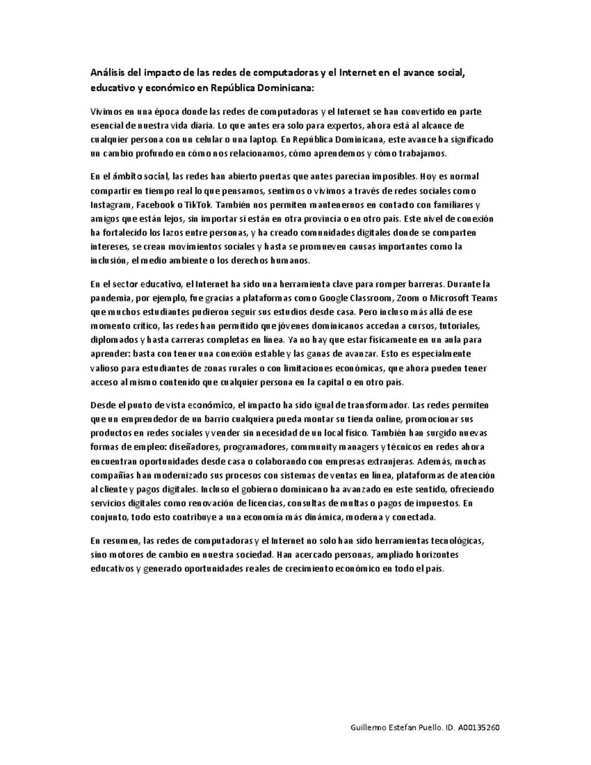 Impacto de Redes y Internet en la Sociedad Dominicana: Unidad 1 ...
