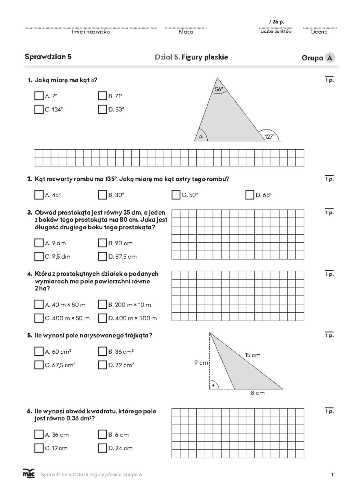 Sprawdzian Kładą 5przyrodo Witaj Dział 2 www.studocu.com