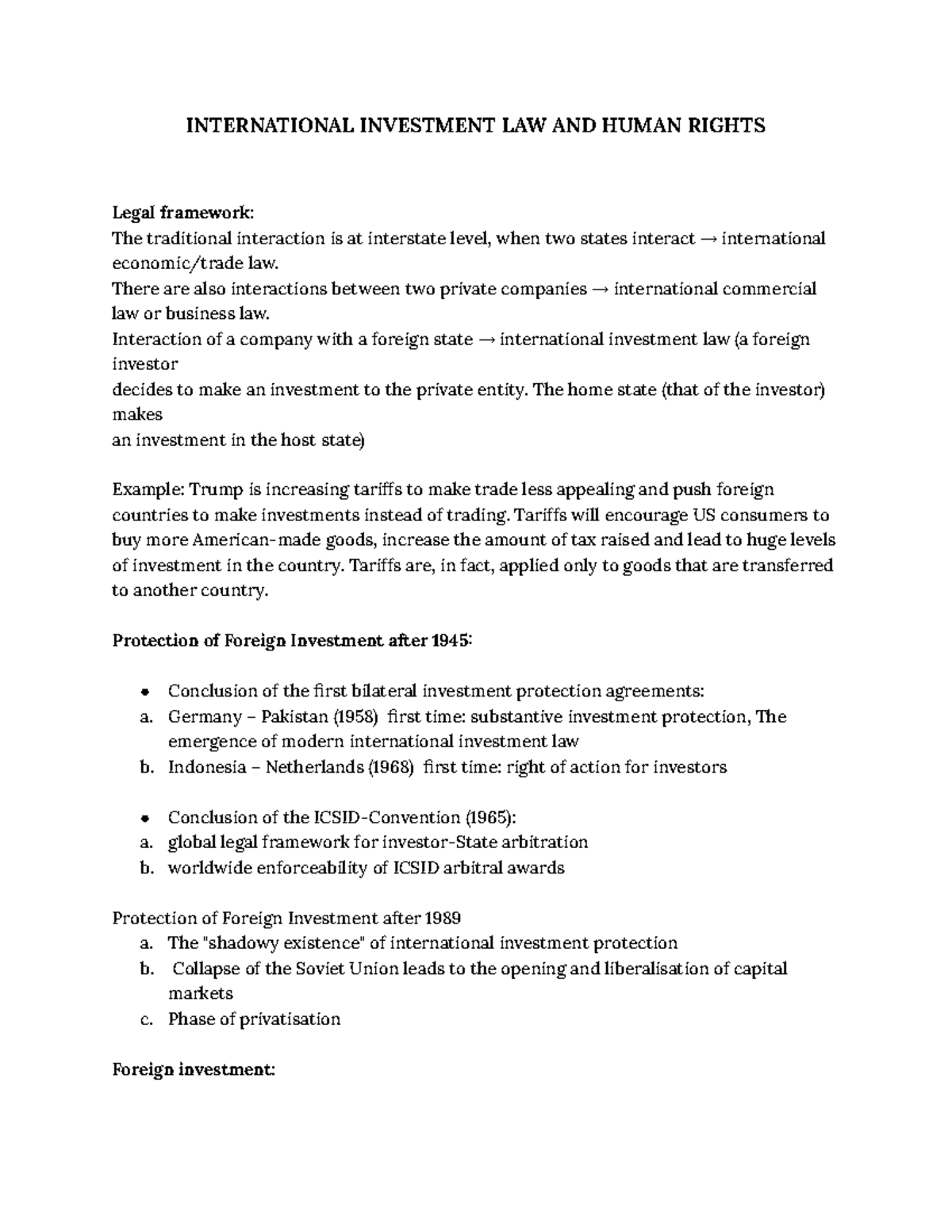 INTERNATIONAL INVESTMENT LAW & HUMAN RIGHTS: A Comprehensive Overview ...