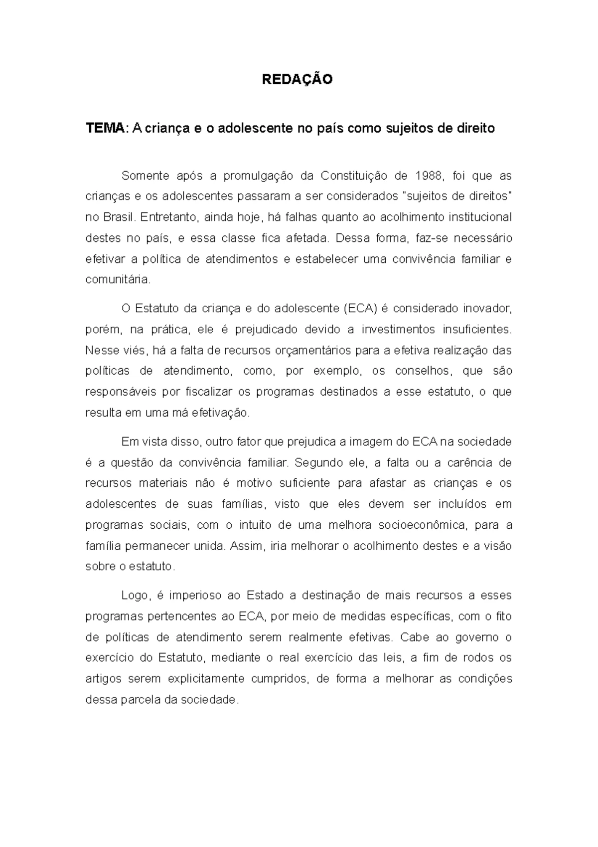 folha de rascunho - Redação - RASCUNHO DA REDAÇÃO Transcreva a sua ...