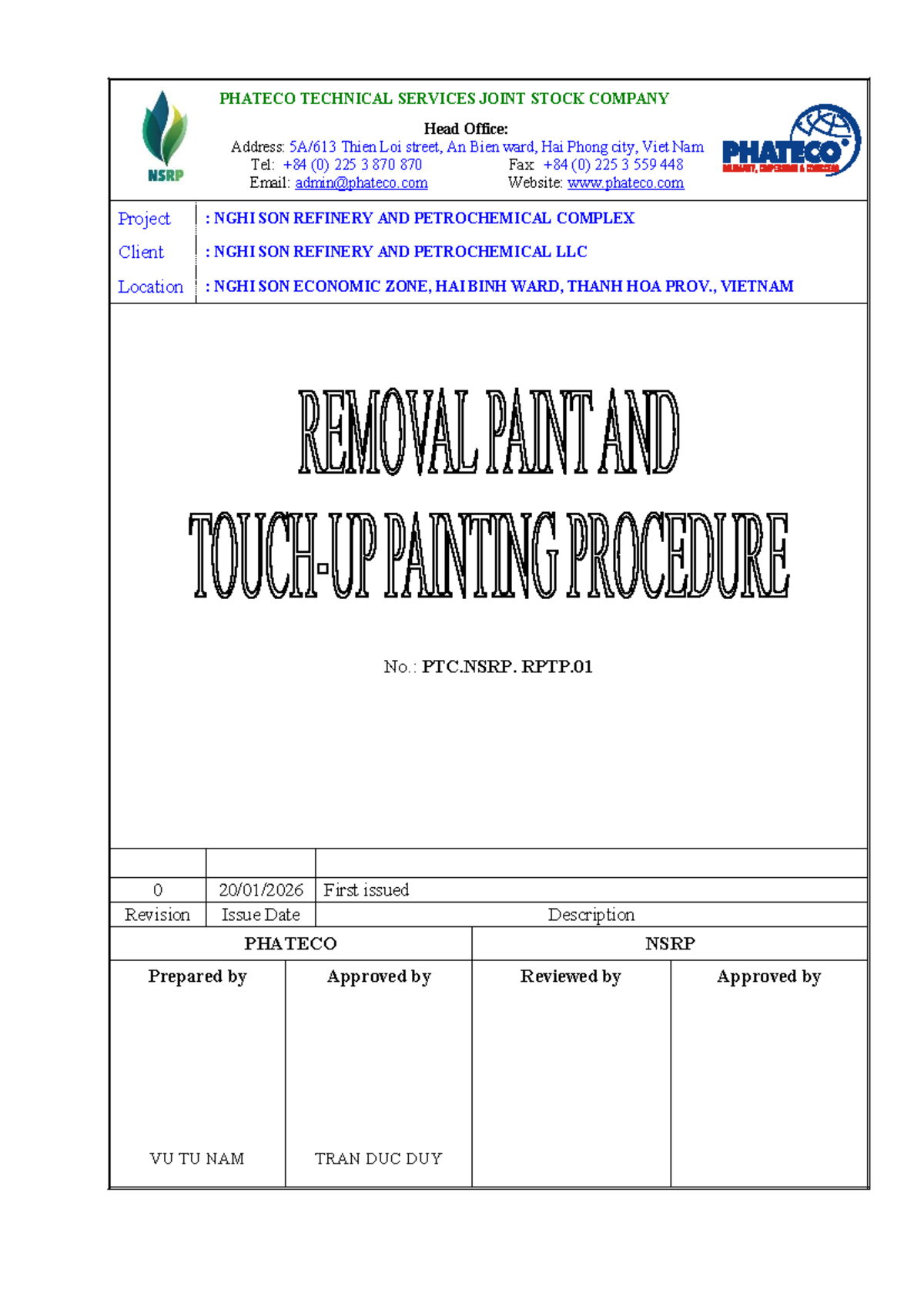 Removal Paint and Painting Procedure - PTC.NSRP.RPTP.01 - Studocu
