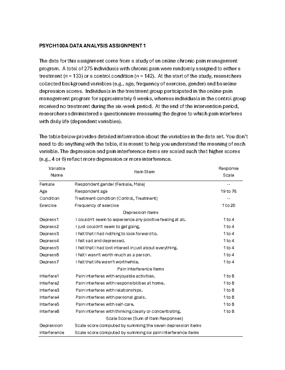PSYCH100A Assignment 1: Data Analysis & Graphical Displays Spring 2025 ...