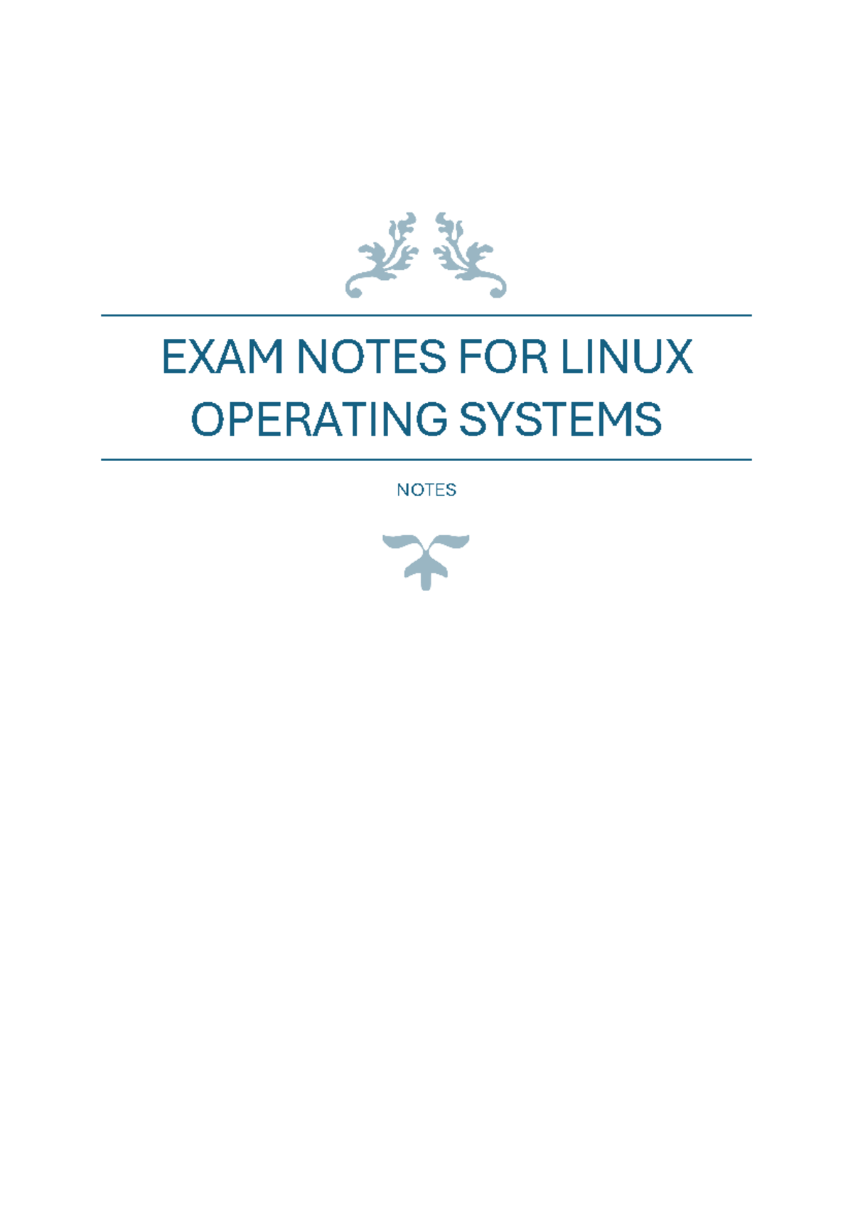 Linux Exam Prep: Comprehensive Study Notes & Practice Materials - Studocu