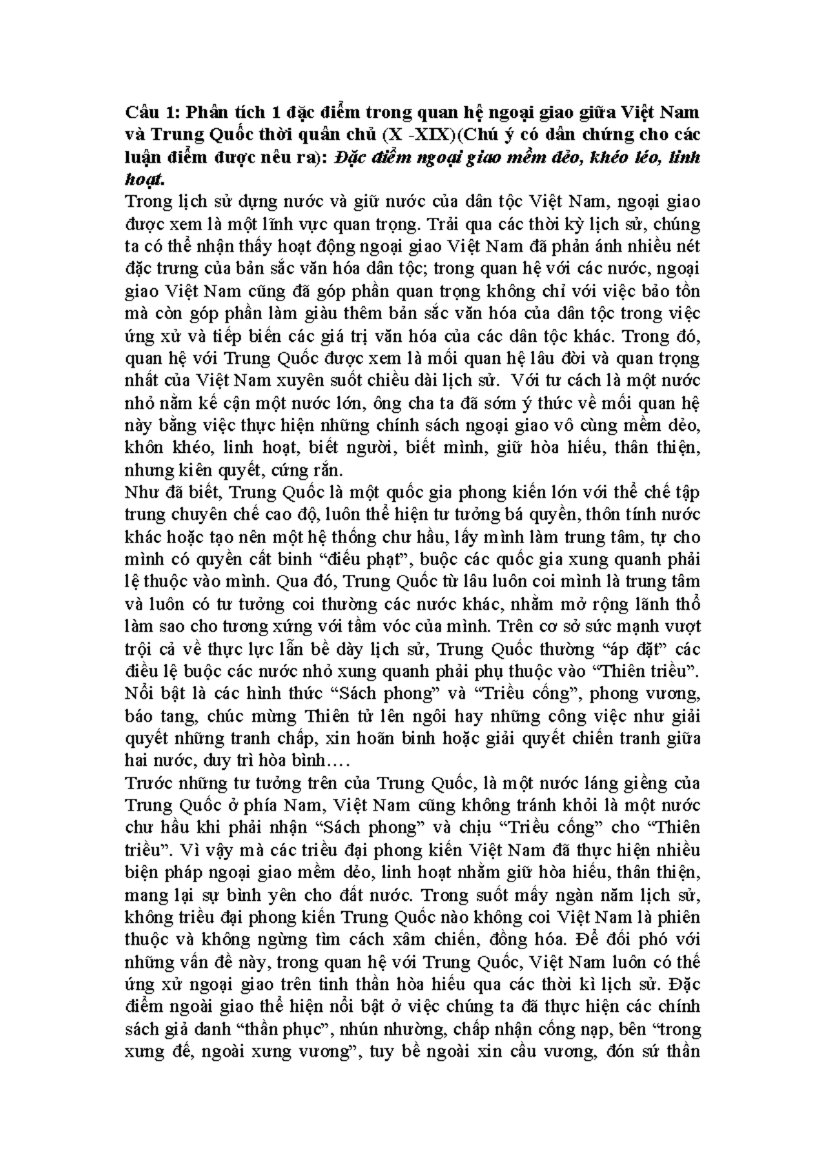 Lịch Sử Ngoại Giao Việt Nam và Trung Quốc Thời Quân Chủ (X) - Document Preview