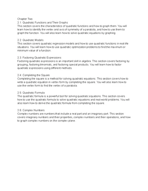 Quadratic Equations - Study Notes & Assignments - Studocu