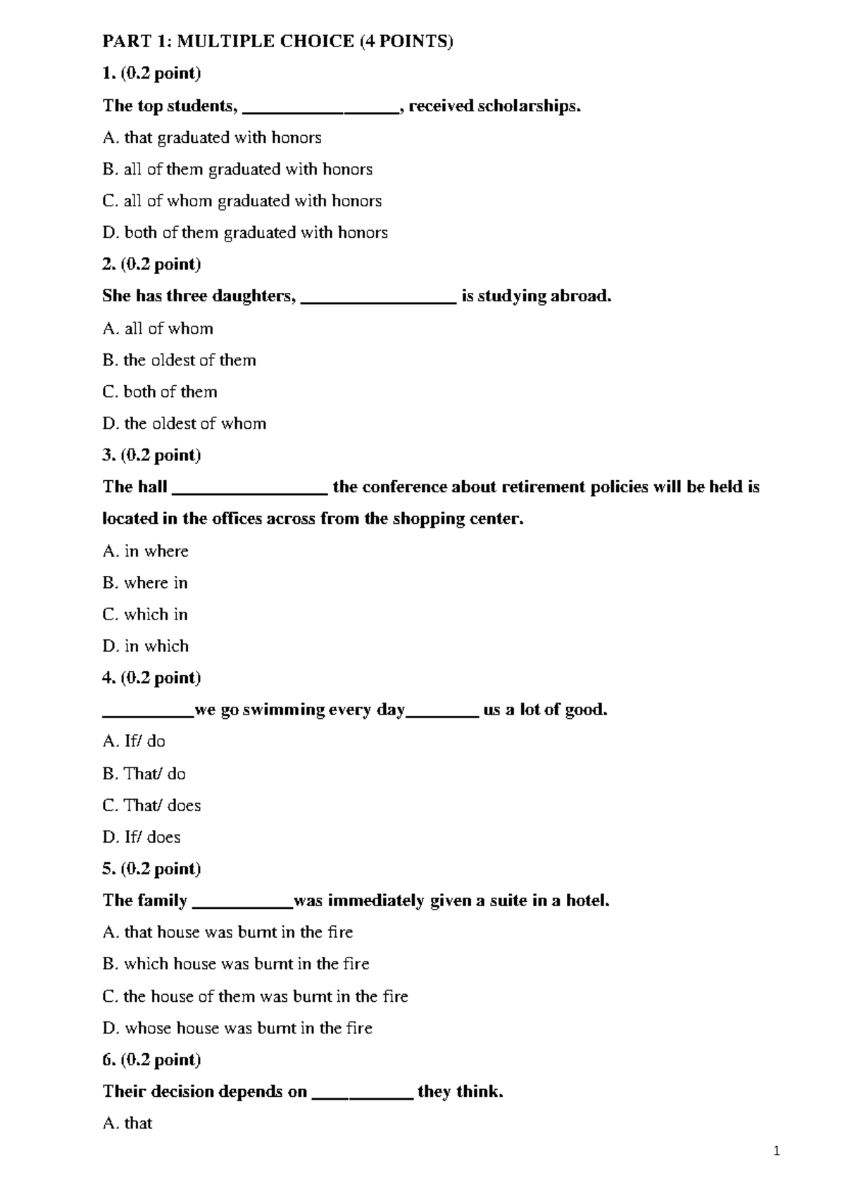DE 1A Ms T - Multiple Choice & Short Answer Practice Questions - Studocu