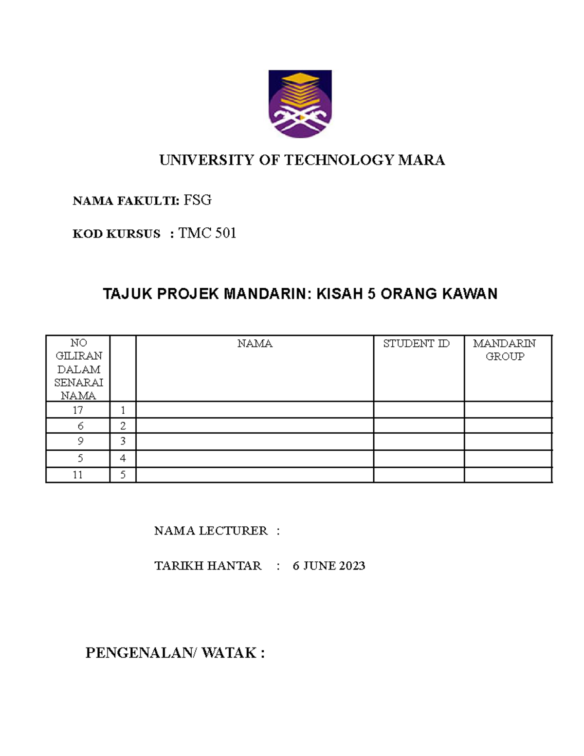 Role Play TMC501 - Mandarin Project Script for Practice - Studocu