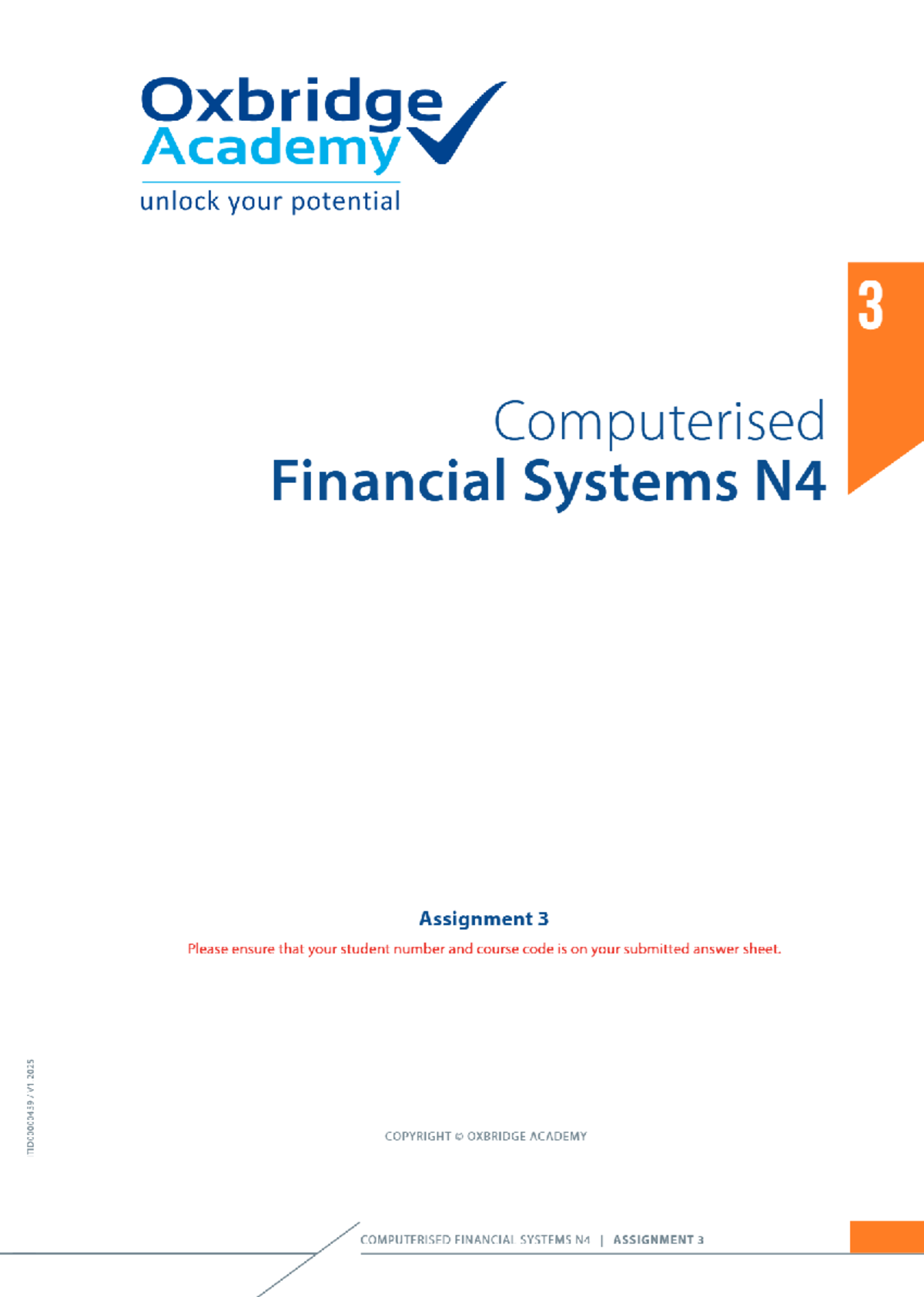 Computerised Financial Systems N4 - Assignment 3 - Studocu