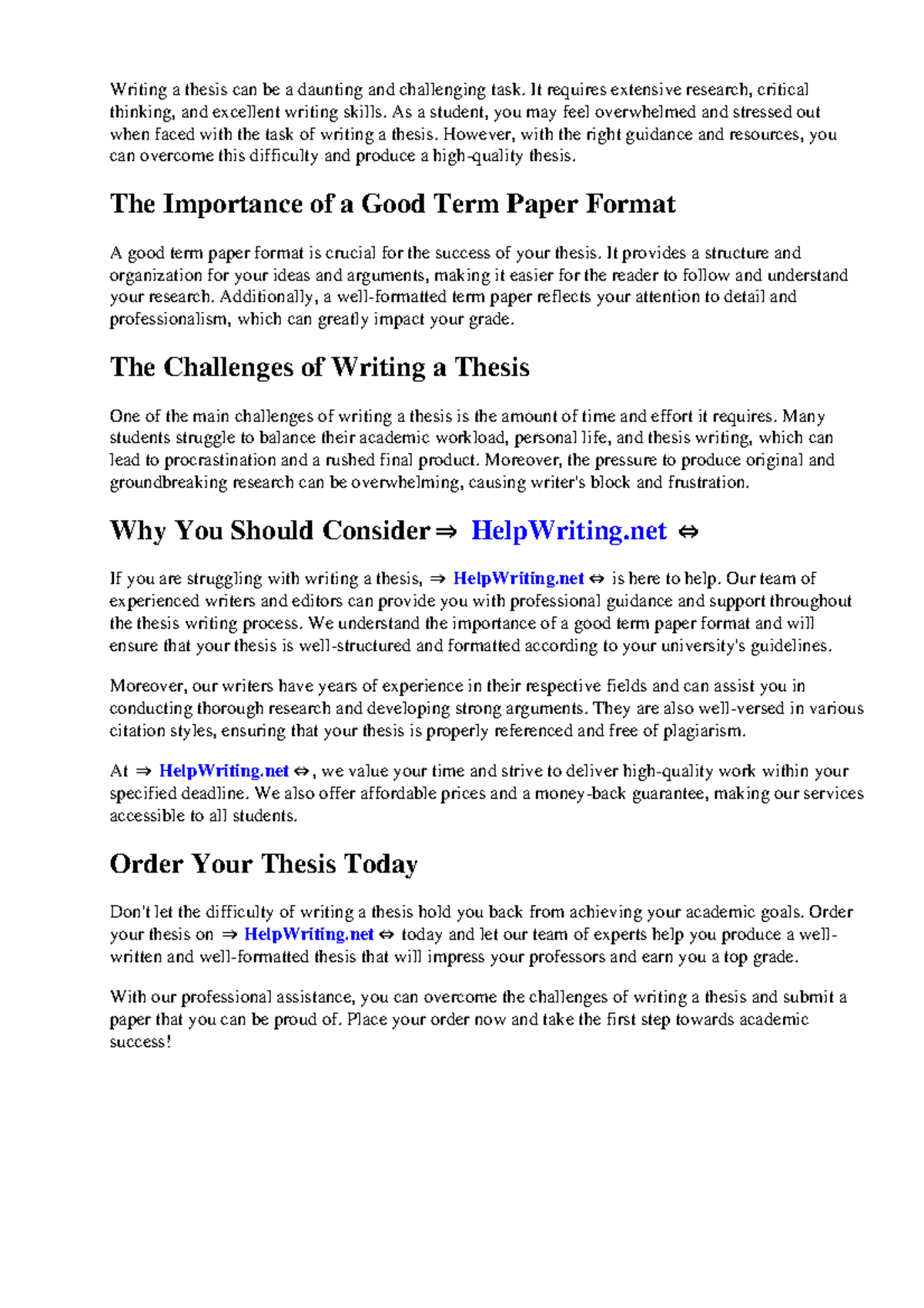 Good term paper format - Writing a thesis can be a daunting and ...