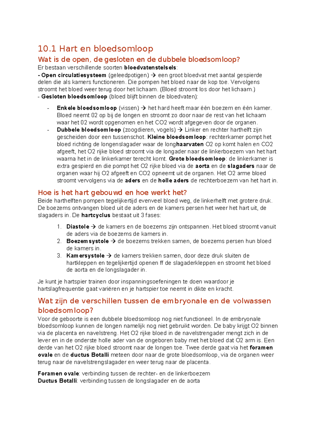 Bio - Hart en Bloedsomloop: Structuur, Functie en TransportSystemen ...
