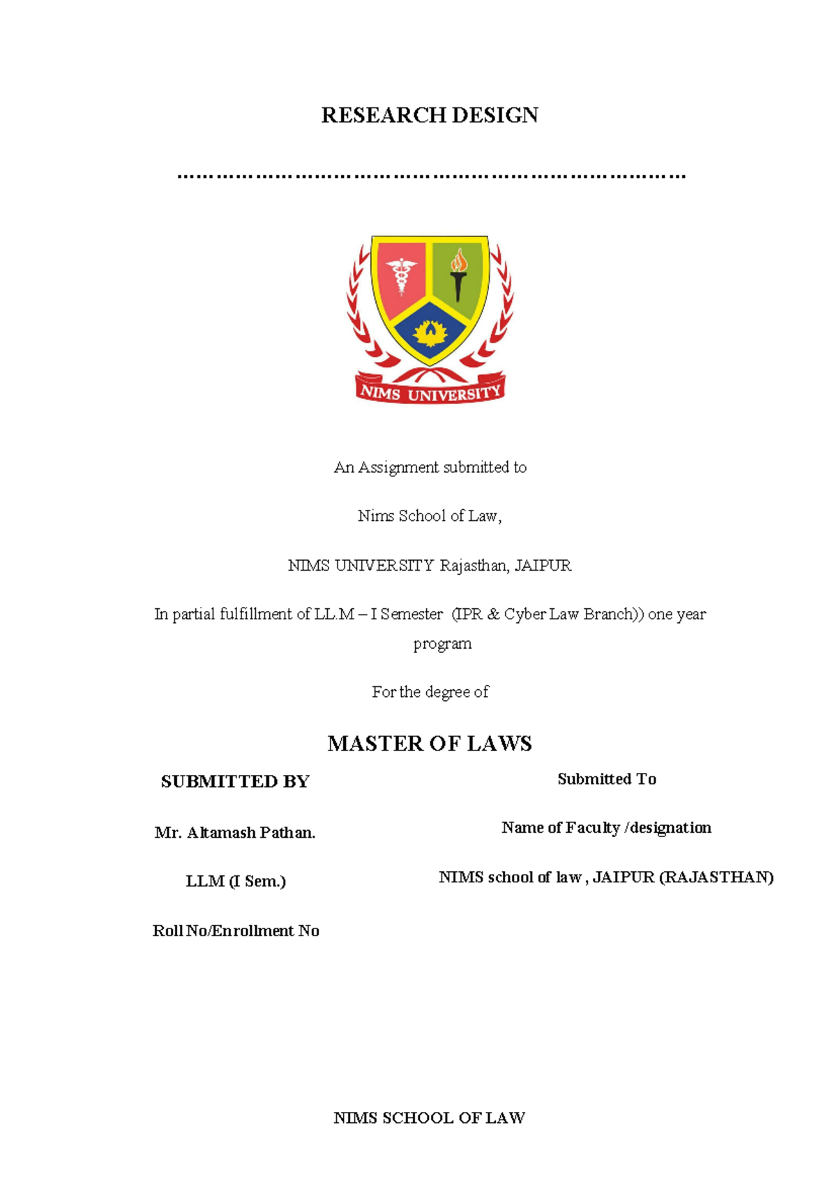 Research Design in Legal Studies: A Comprehensive LL.M Guide - Studocu