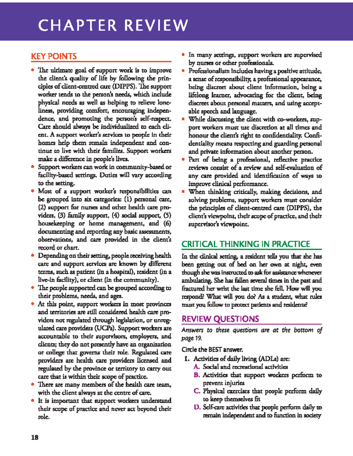 PSW CHAPTER 1 REVIEW: KEY POINTS & MCQs - Studocu