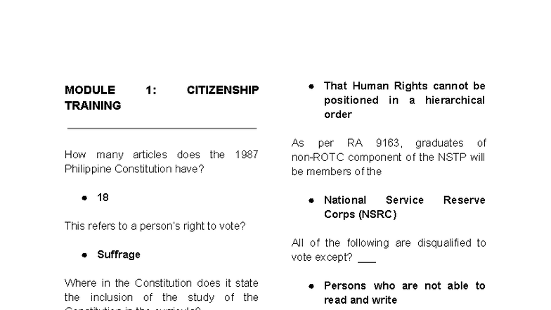 National Training Service Program: Citizenship & Disaster Risk ...