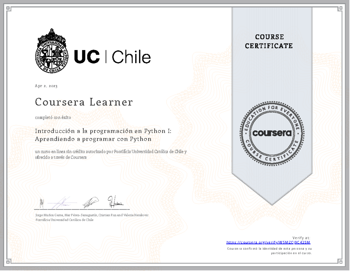 Curso Python - A p r 2 , 2 02 3 C oursera L ea rn er Introdu cción a la ...