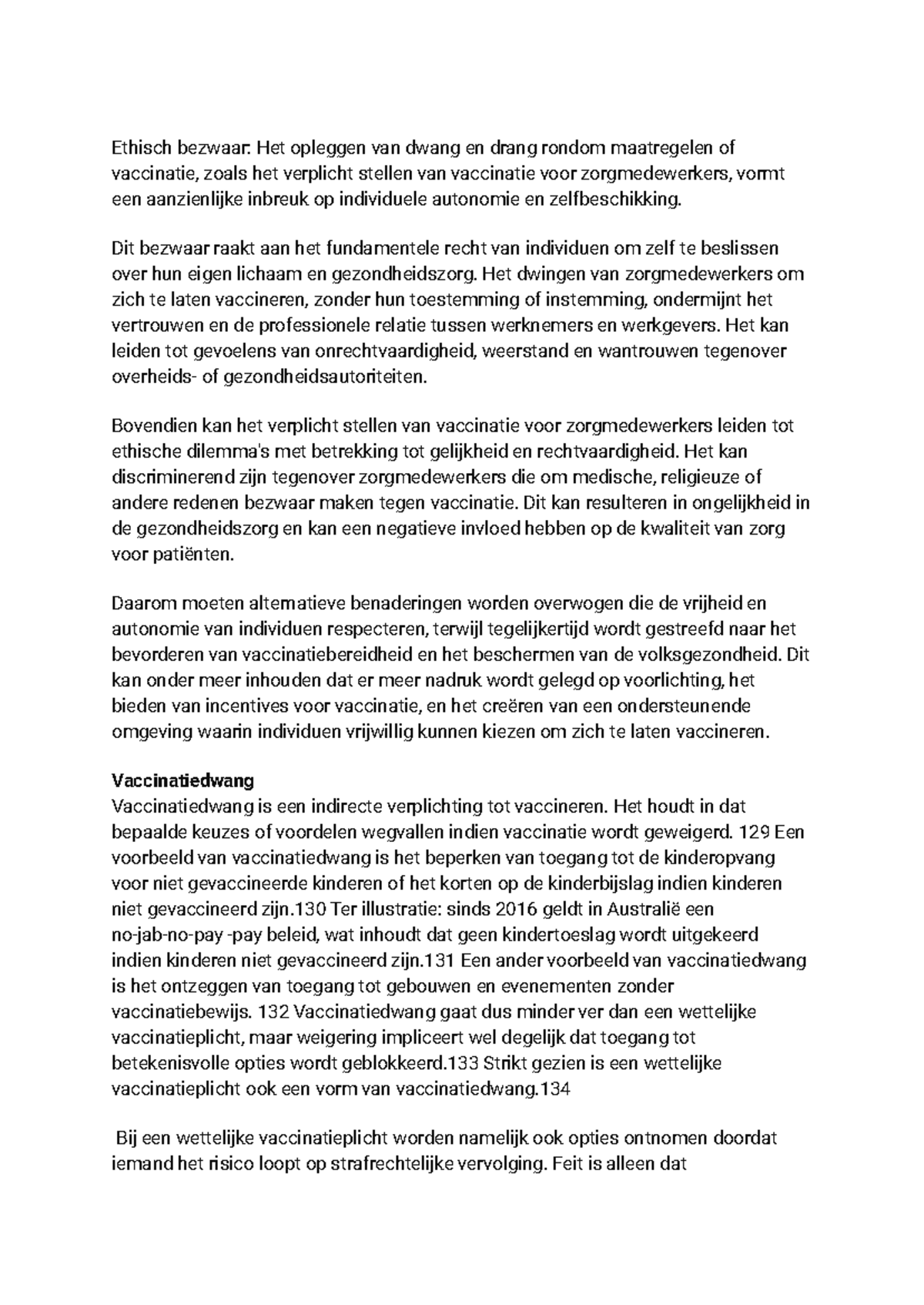 AV2 Ethische bezwaren tegen Vaccinatiedwang bij Zorgmedewerkers ...