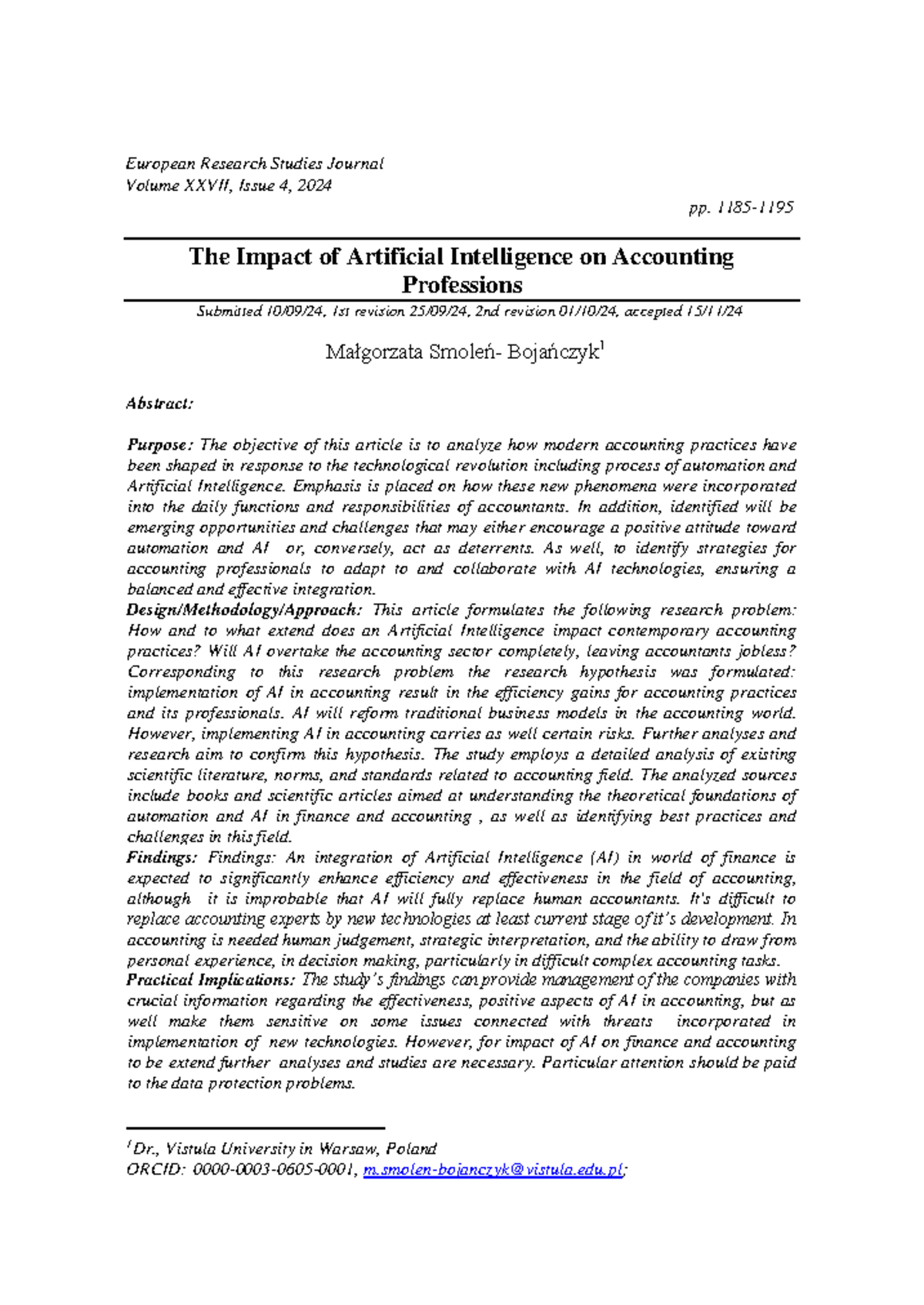 The Impact of AI on Accounting Professions: Opportunities & Challenges ...