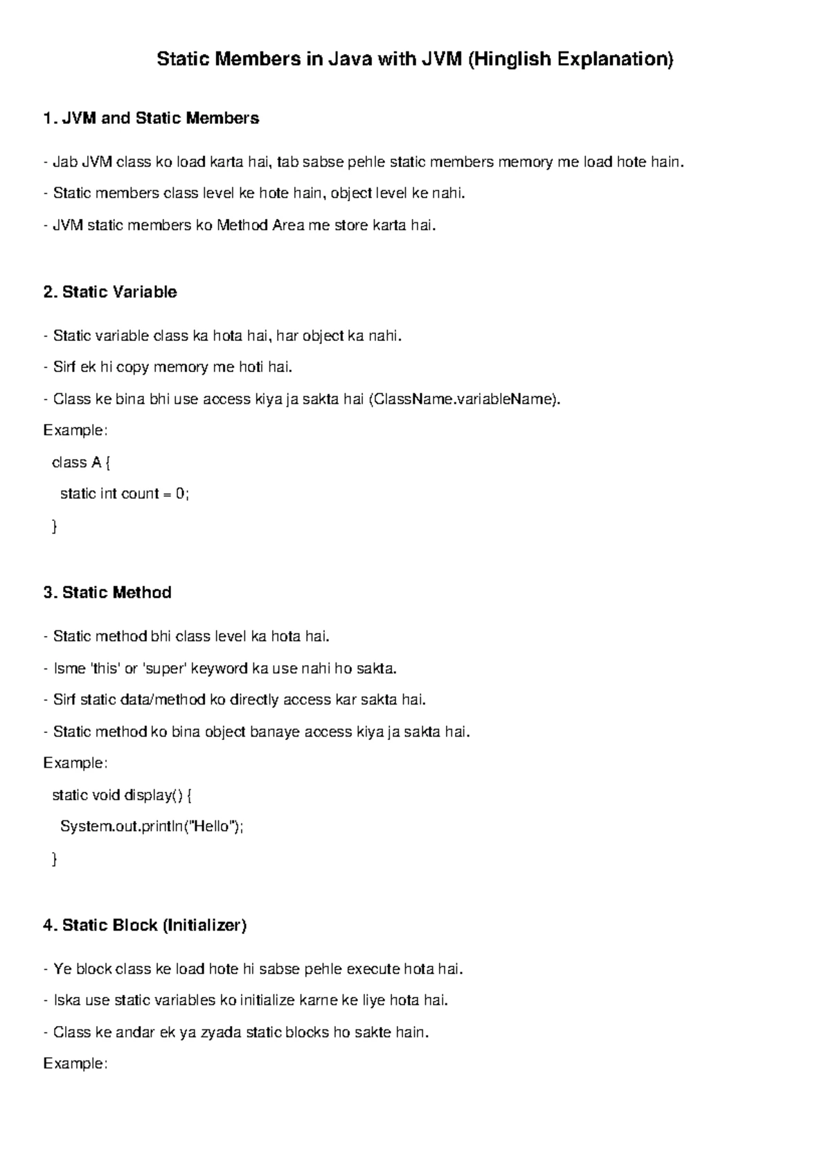 Java OOPs Concepts - Variable Shadowing Explained in Hinglish - Studocu