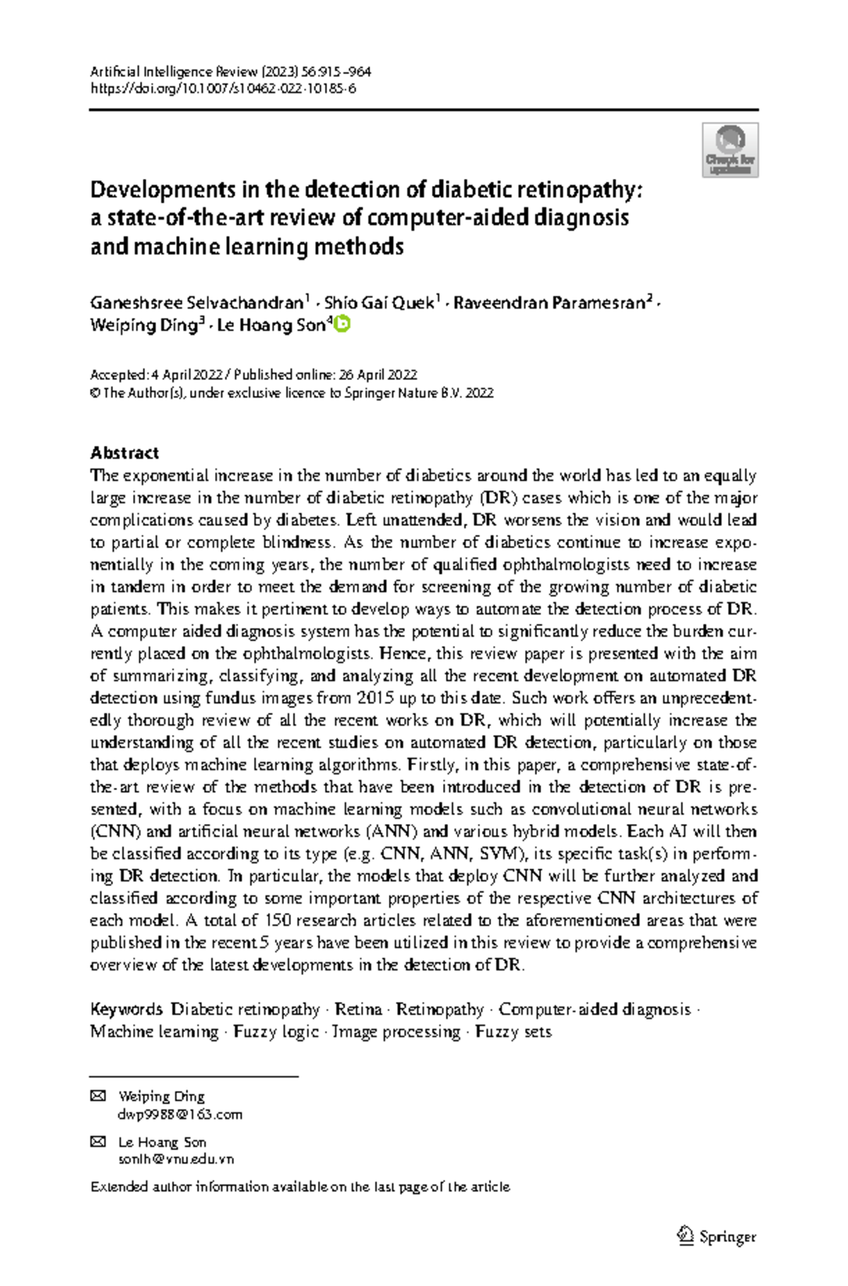 S10462 022 10185 6 - Review of AI Methods for Diabetic Retinopathy ...