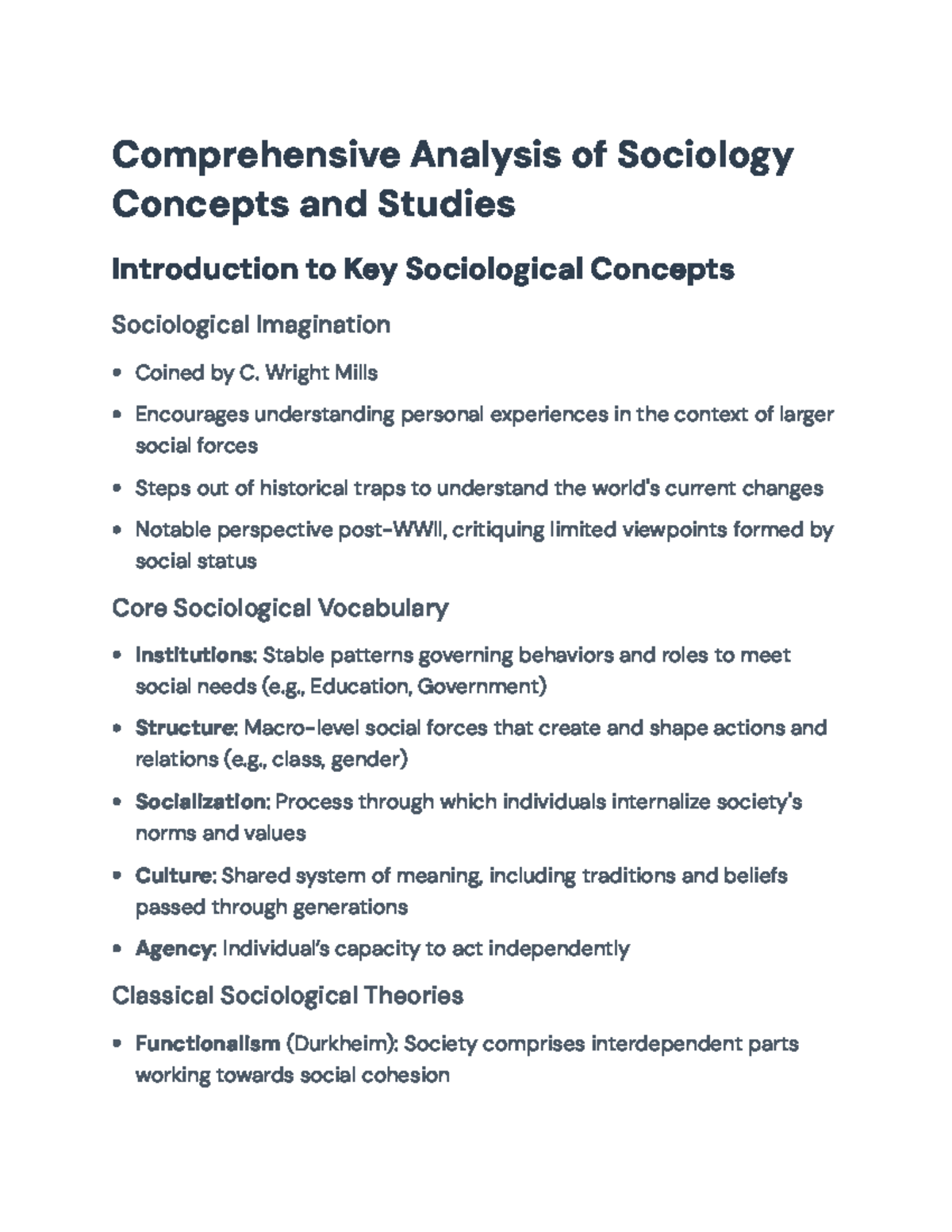 Comprehensive Sociology Insights: Concepts, Theories & Key Studies ...