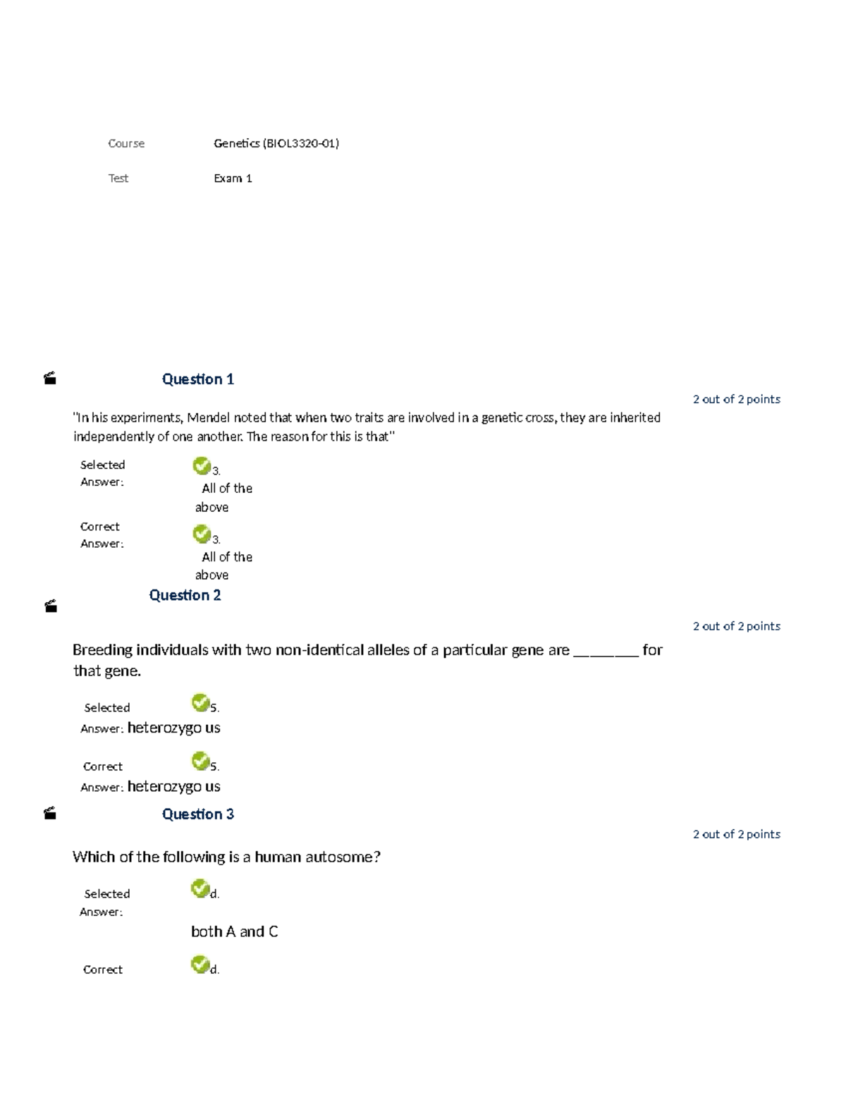 Genetics 3320 Exam 1 Review: Key Questions and Answers - Studocu