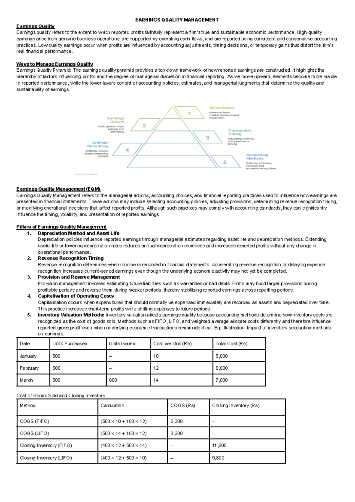 Earnings Quality Management: Understanding and Strategies for EQM - Studocu