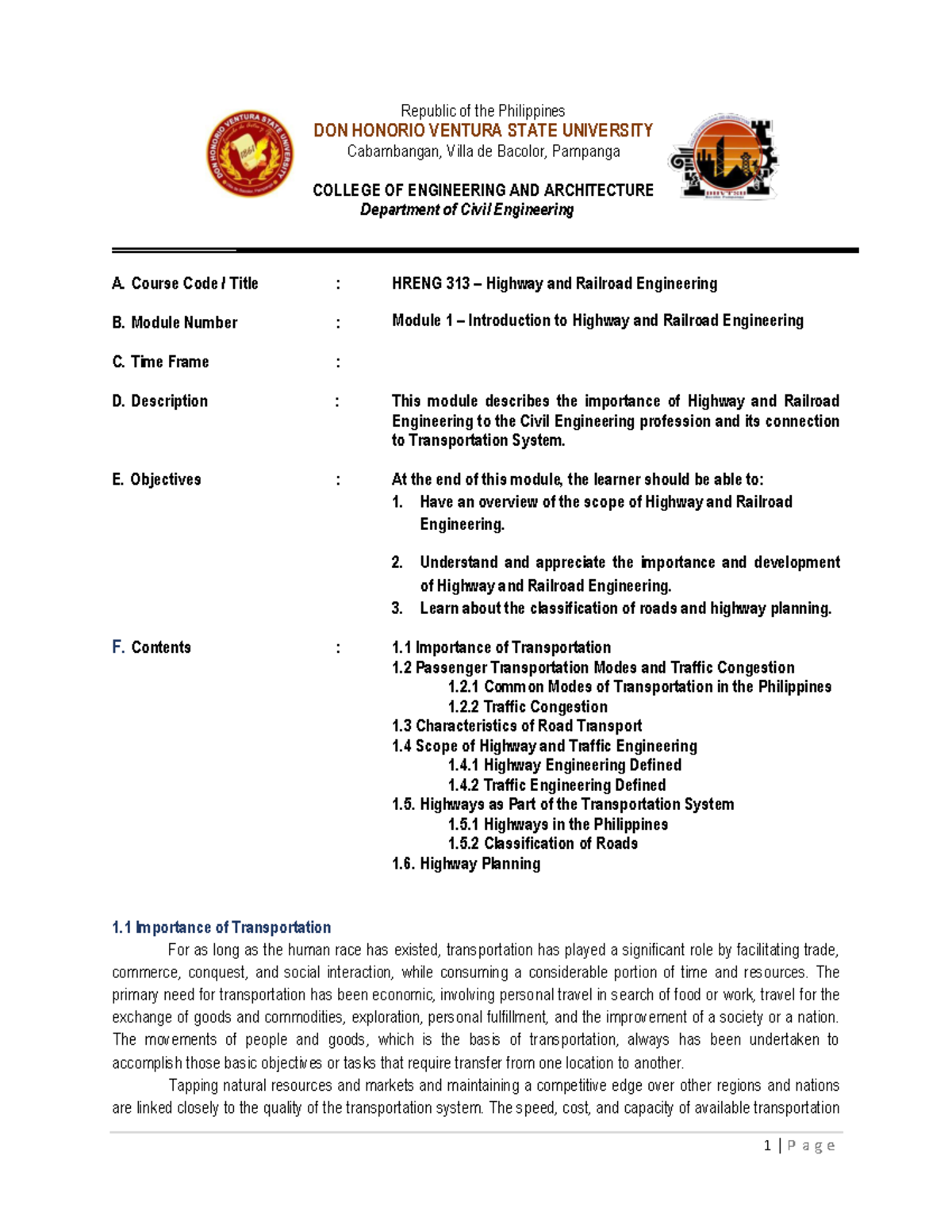 Hreng 313 - 1 | P a g e A. Course Code / Title : B. Module Number : C ...