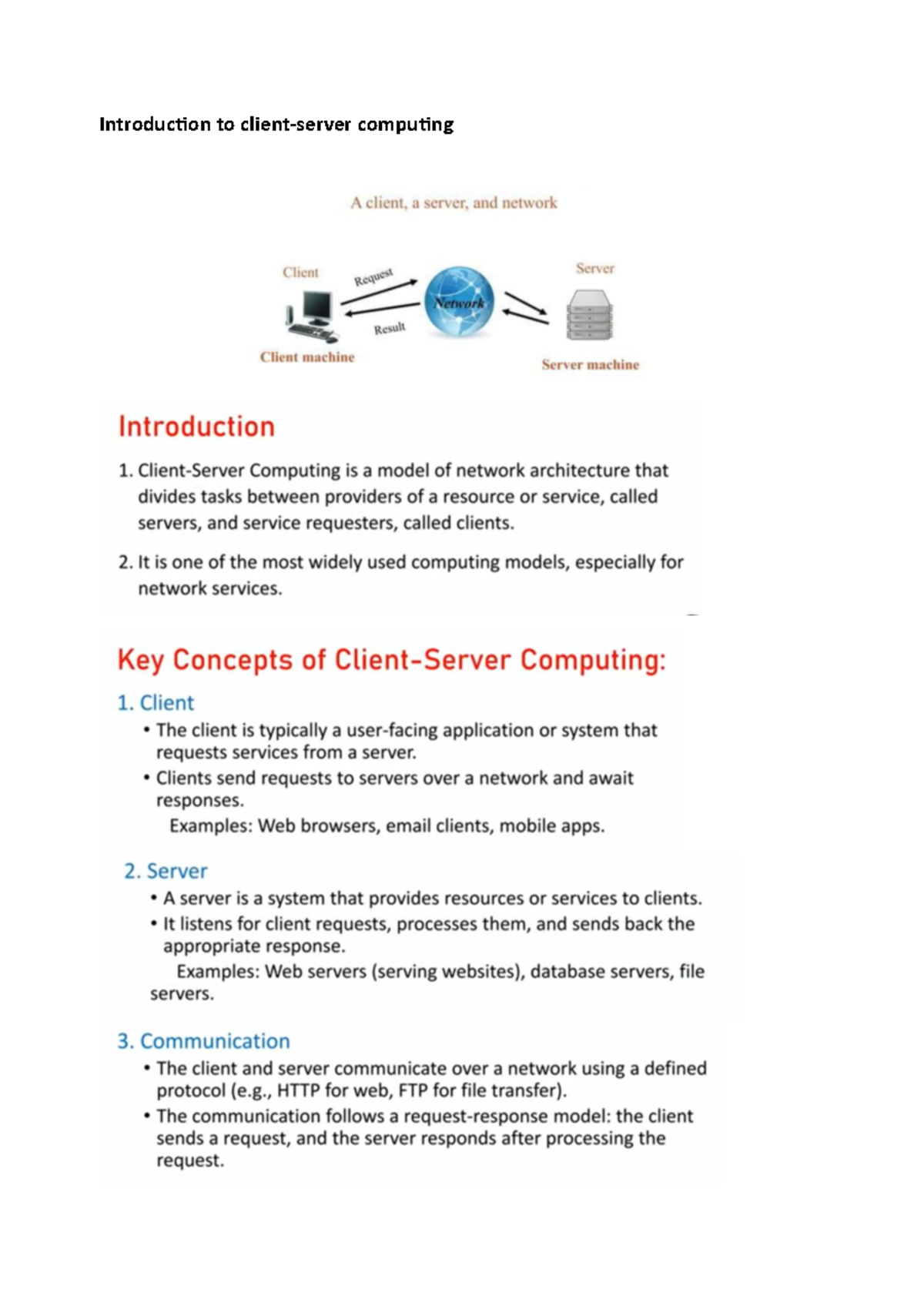 Introduction to Client-Server Computing: Key Concepts and Architecture ...