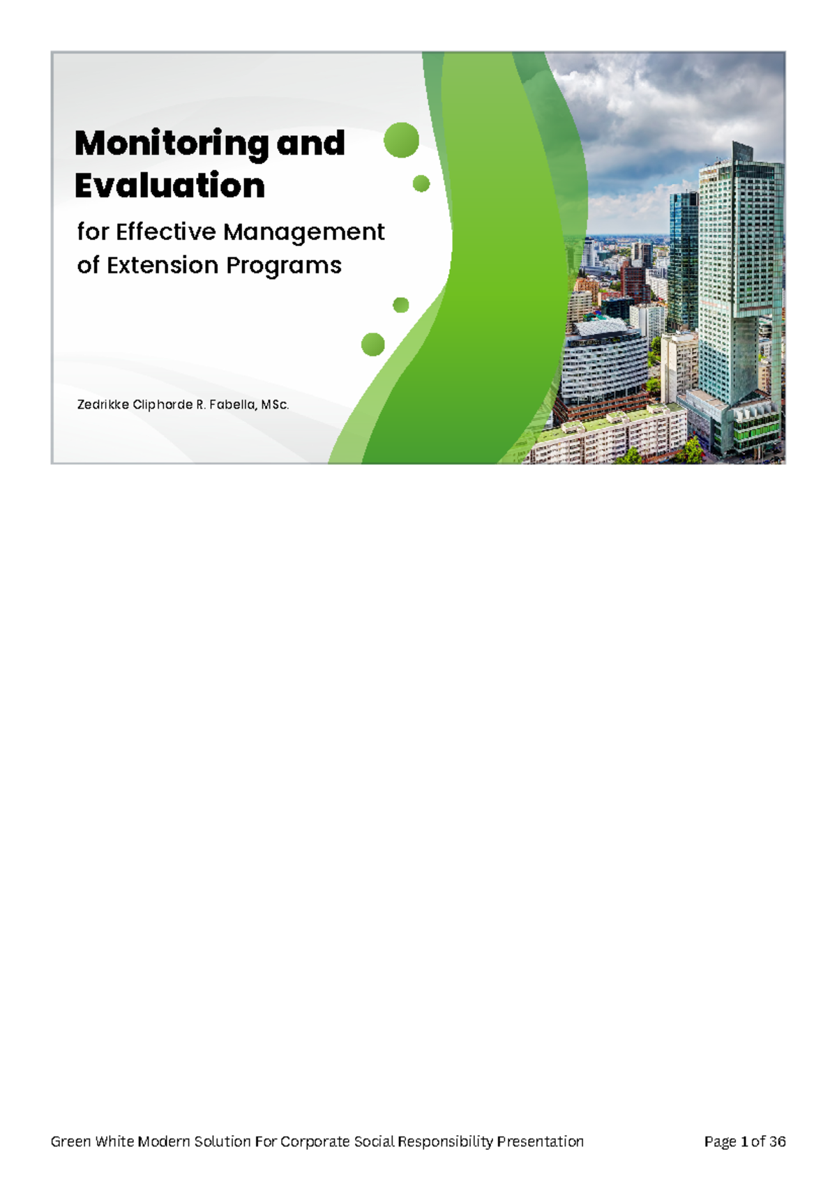 Ag Ext 2 Mod 9: Essentials of Monitoring and Evaluation in Programs ...