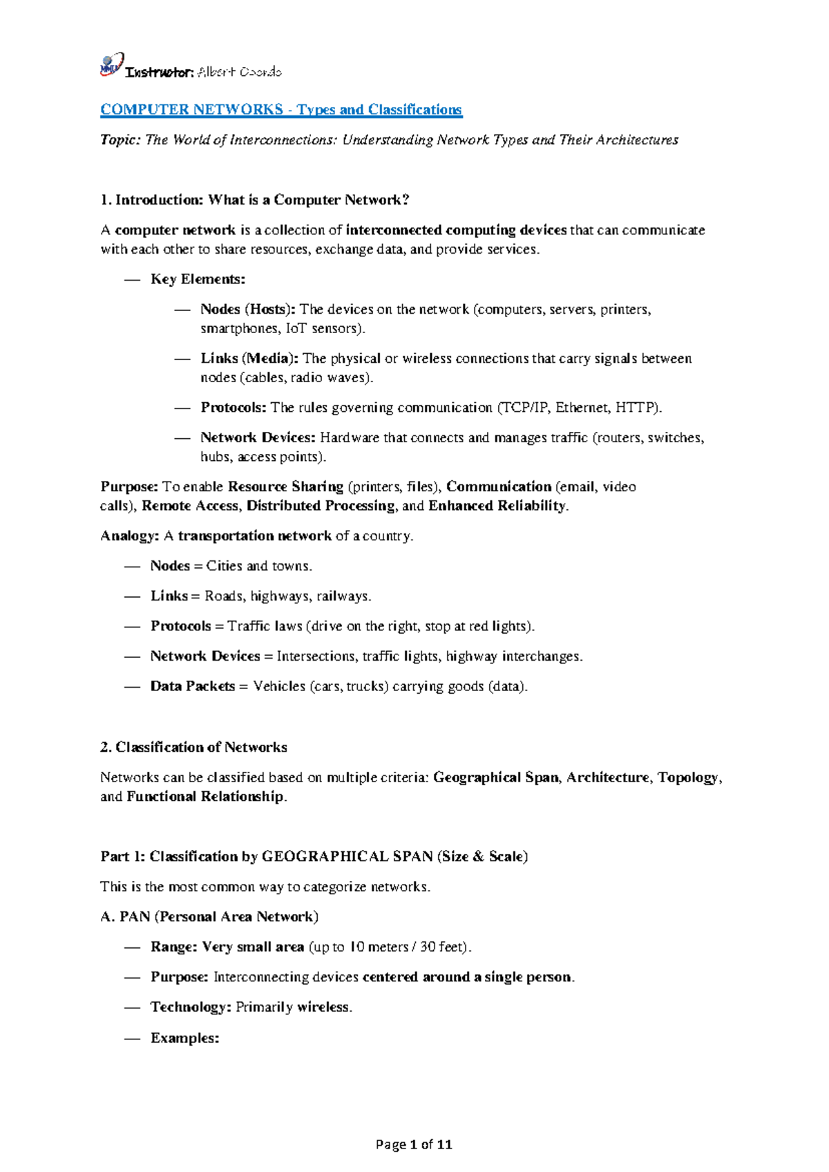Introduction to Computer Networks and ISPs (COMP NETWORKS) - Studocu