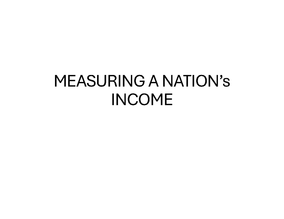 MEASURING INCOME: GDP Insights and Analysis - Macroeconomics UEH - Studocu