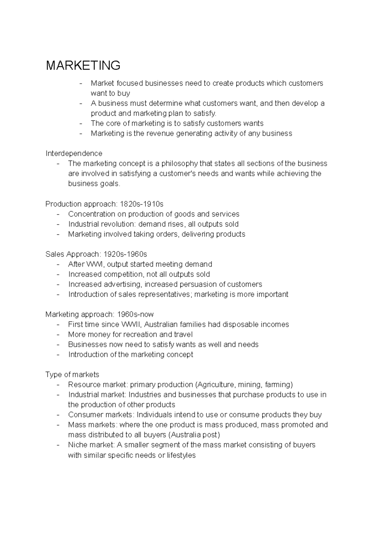 Marketing Concepts and Strategies: An Overview for MKT101 Final Exam ...