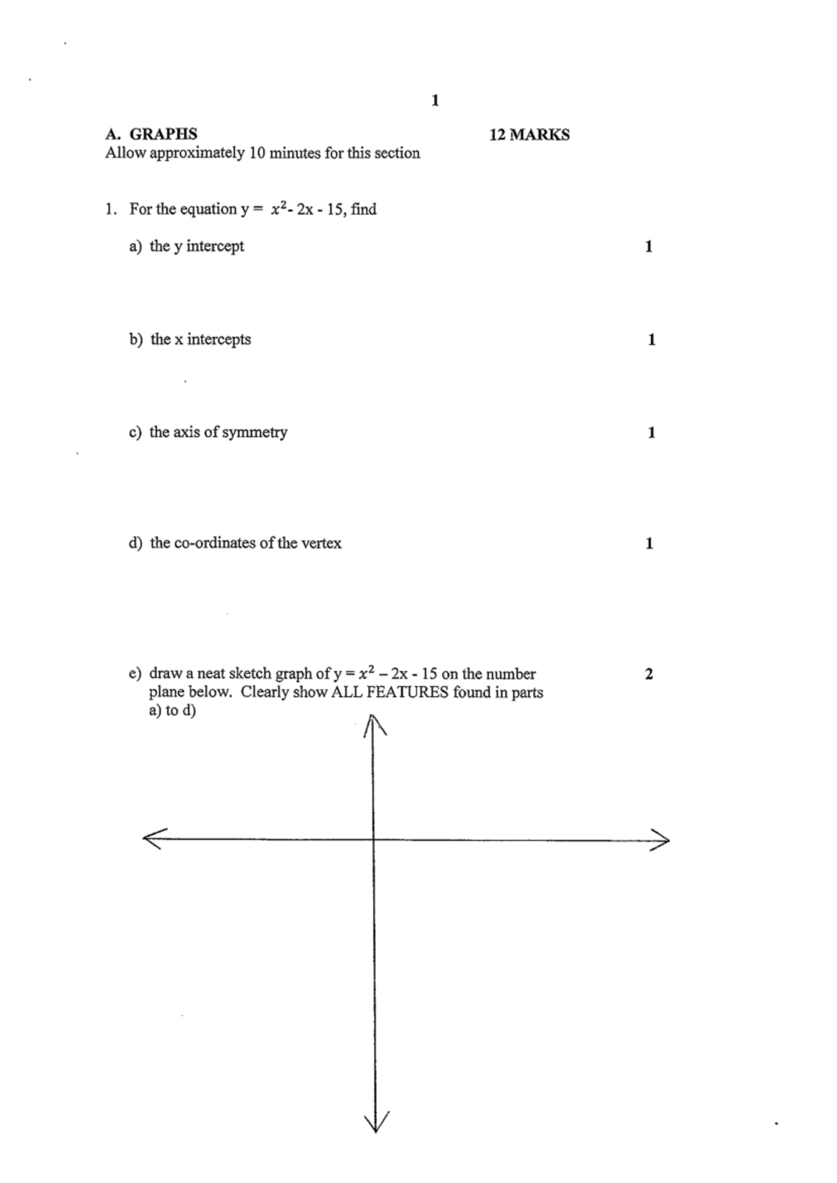 Non Linear 2 - Graphs Worksheet (12 Marks) - Studocu