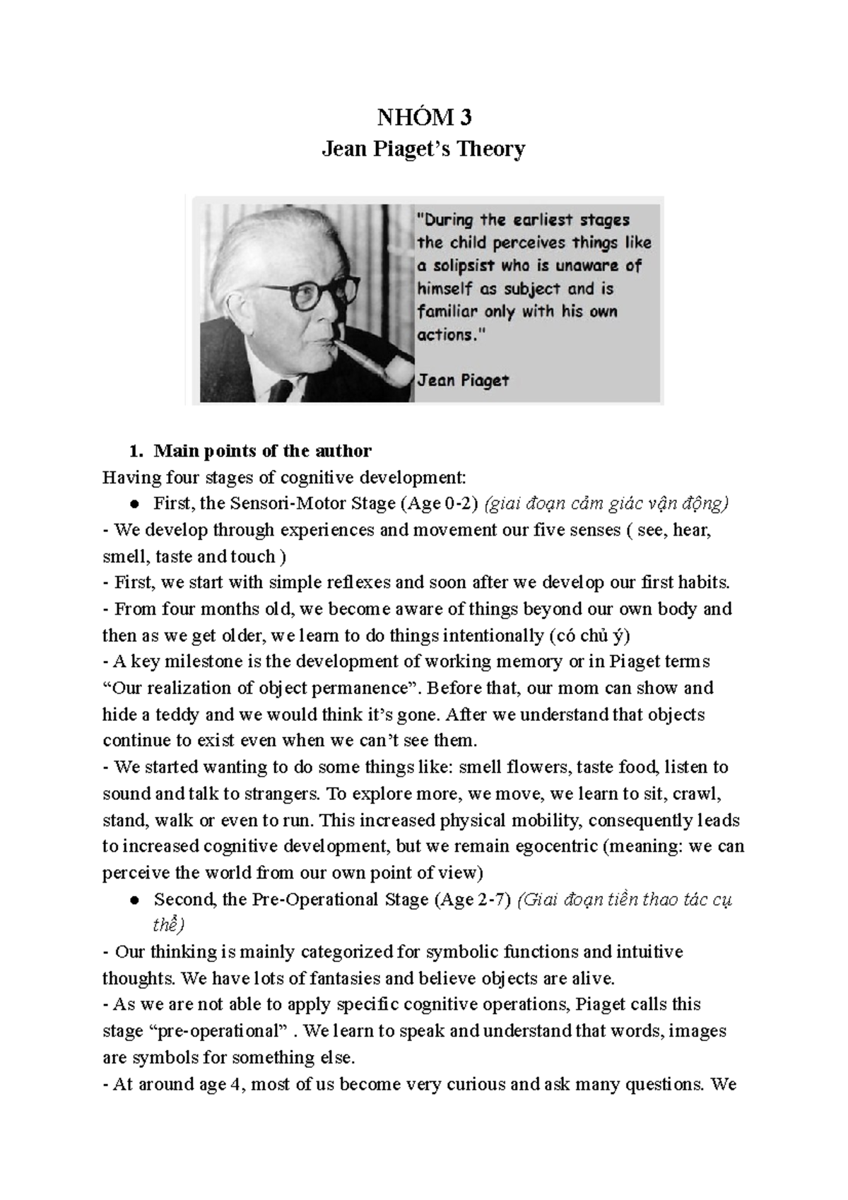 Jean Piaget's Cognitive Development Theory: Stages and Applications ...